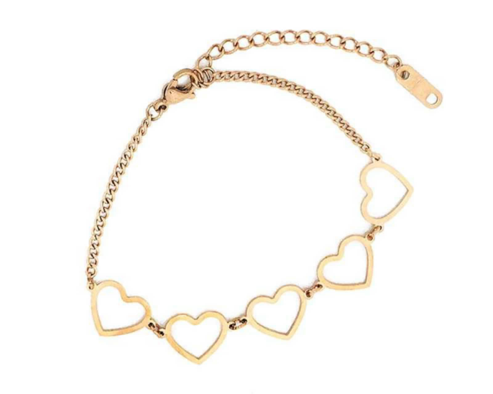 Pulsera con Corazones de Acero Inoxidable Thinner