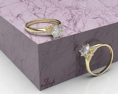 Foto 4 | Foto 4 | Anillo De Compromiso de Oro 14K Talla 8
