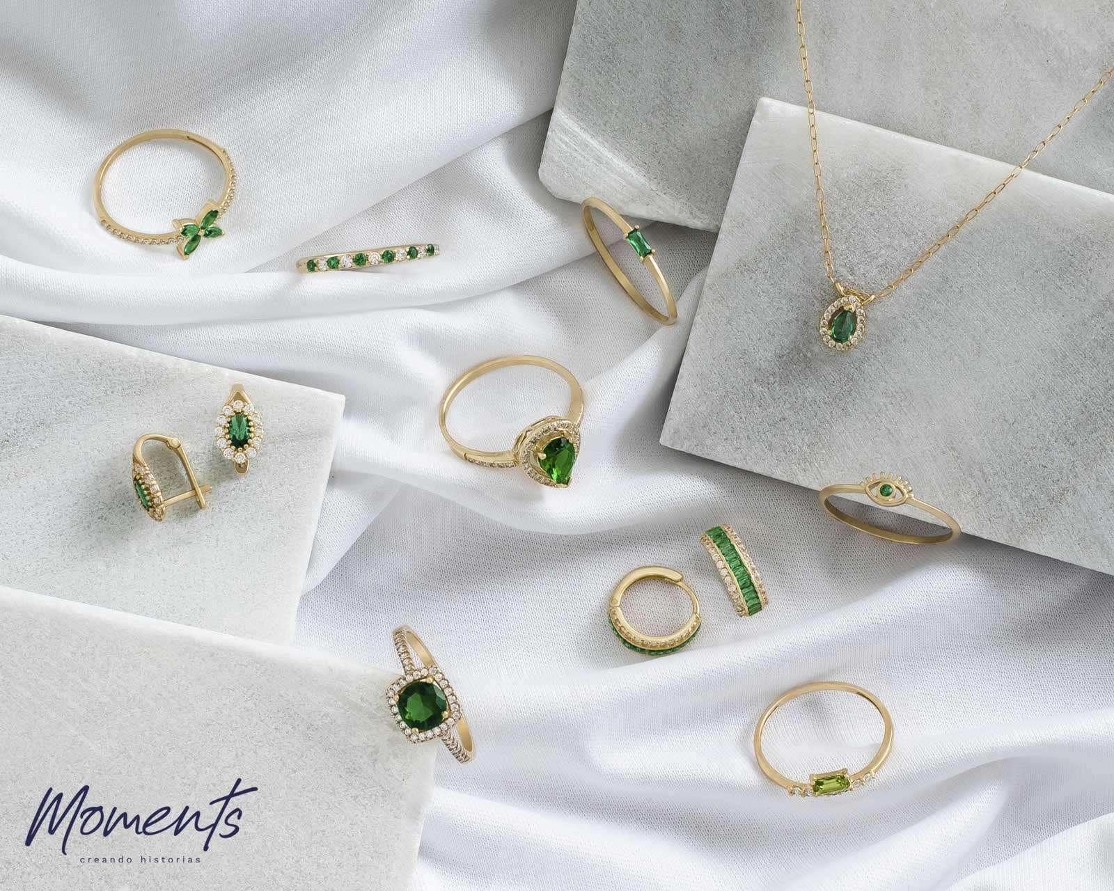 Foto 5 | Foto 5 | Anillo de Oro 10K Moments Baguette Verde Talla 8