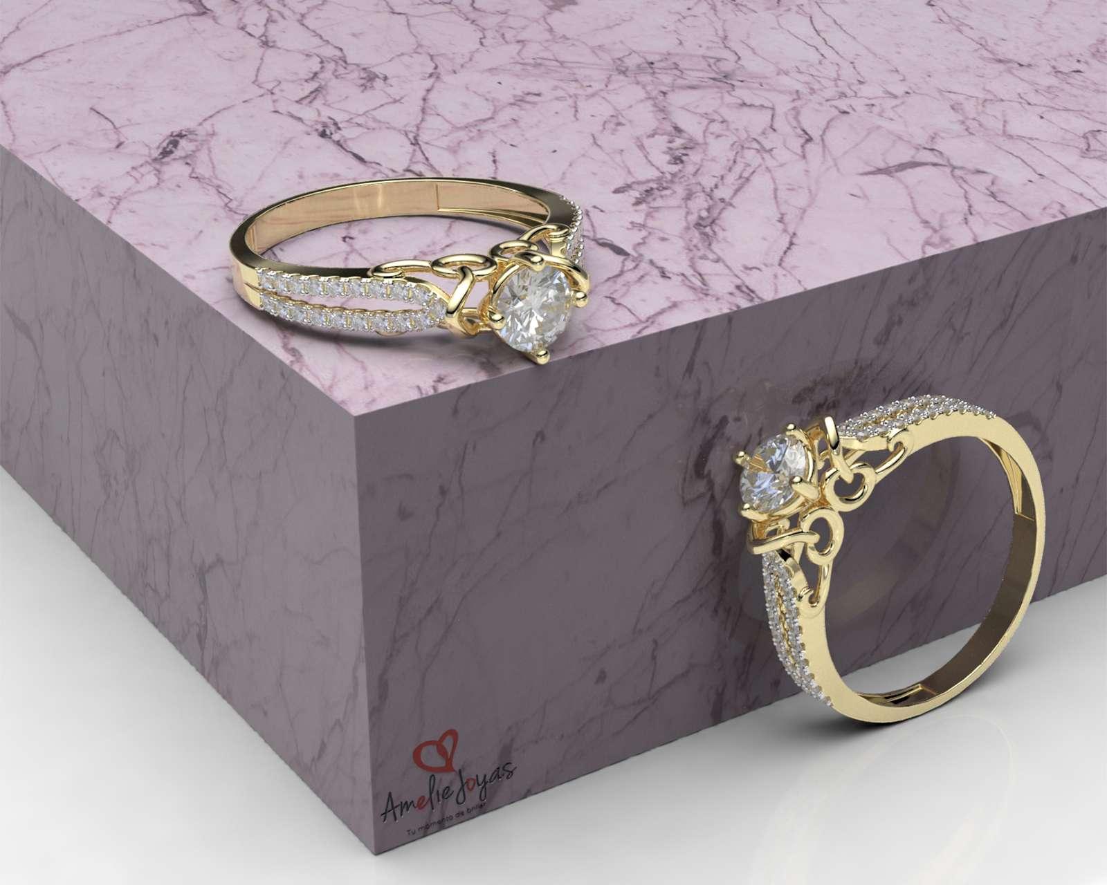 Foto 4 | Foto 4 | Anillo De Compromiso de Oro 14K Talla 6