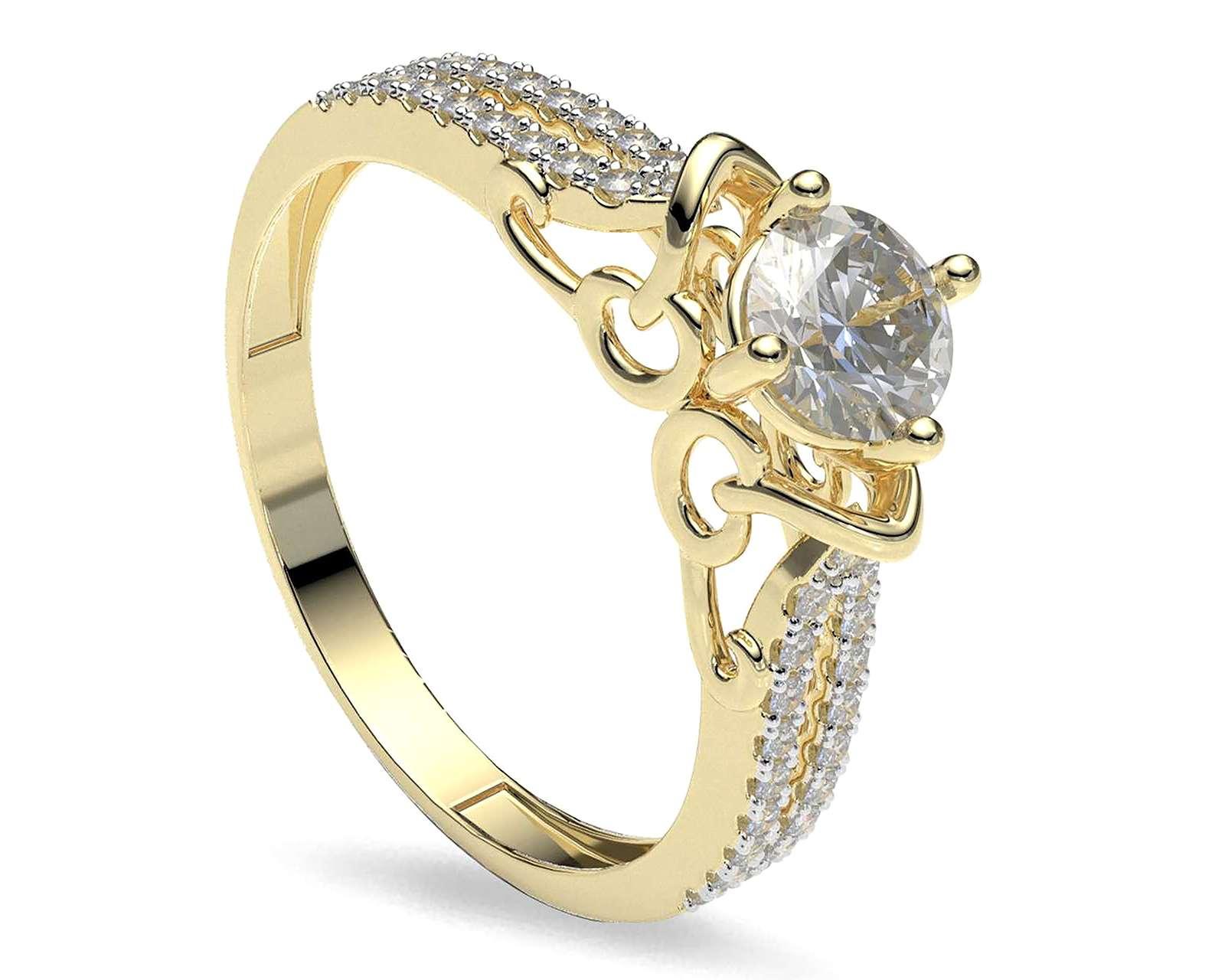 Anillo De Compromiso de Oro 14K Talla 8