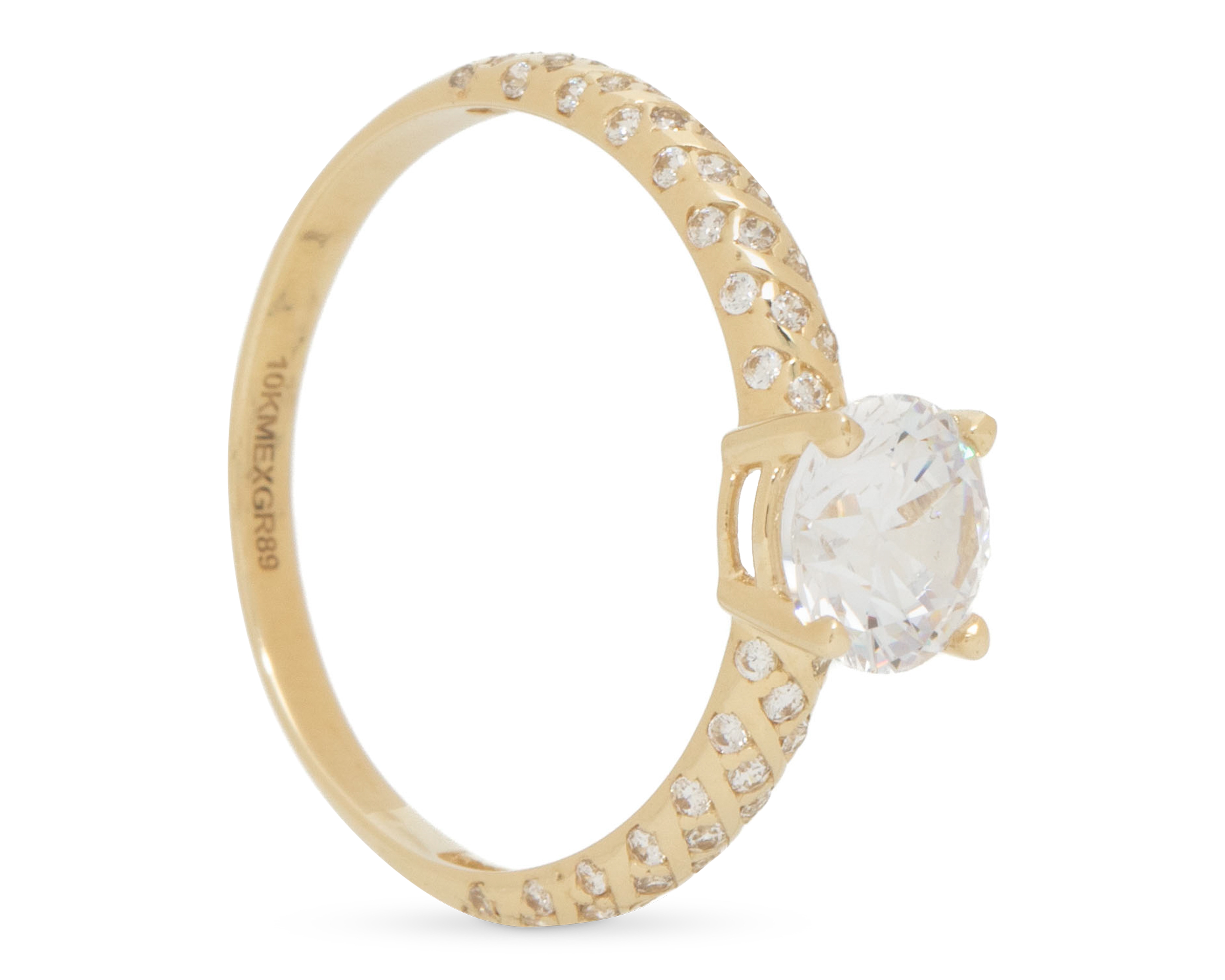 Anillo De Compromiso de Oro 10K Talla 7-7.5