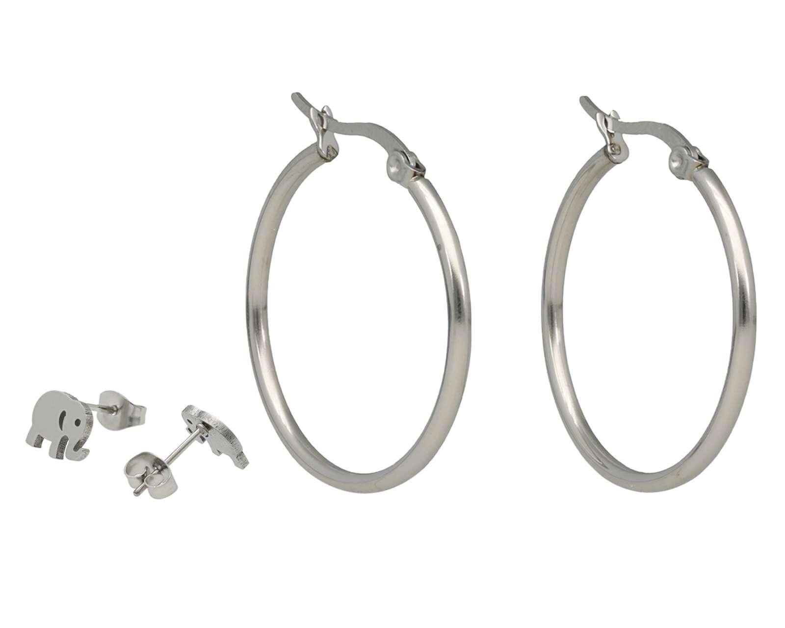 Foto 2 | Foto 2 | Aretes de Acero Inoxidable Thinner 2 Pares