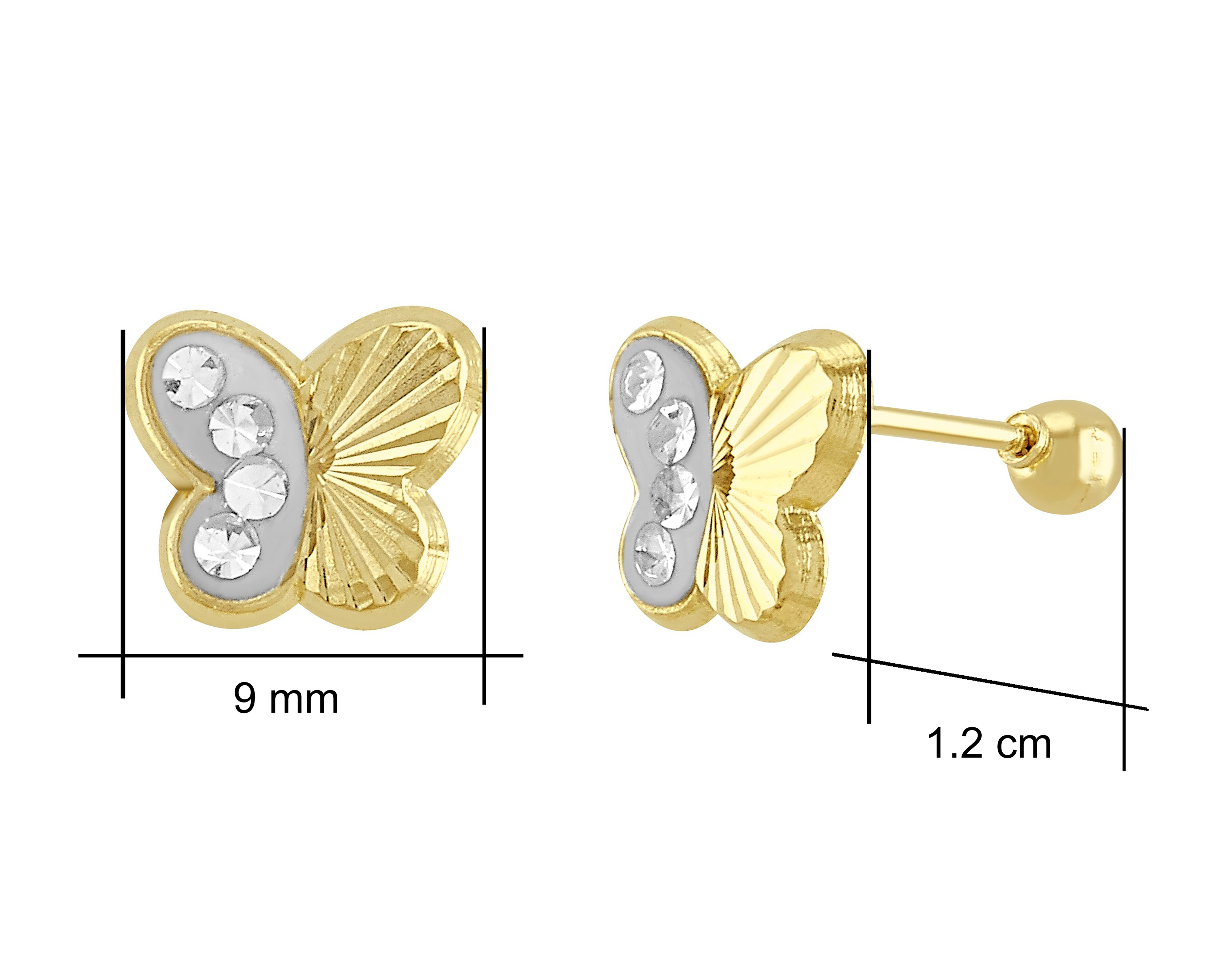 Foto 6 pulgar | Foto 5 | Broqueles Mariposa de Oro 10K Sentimientos