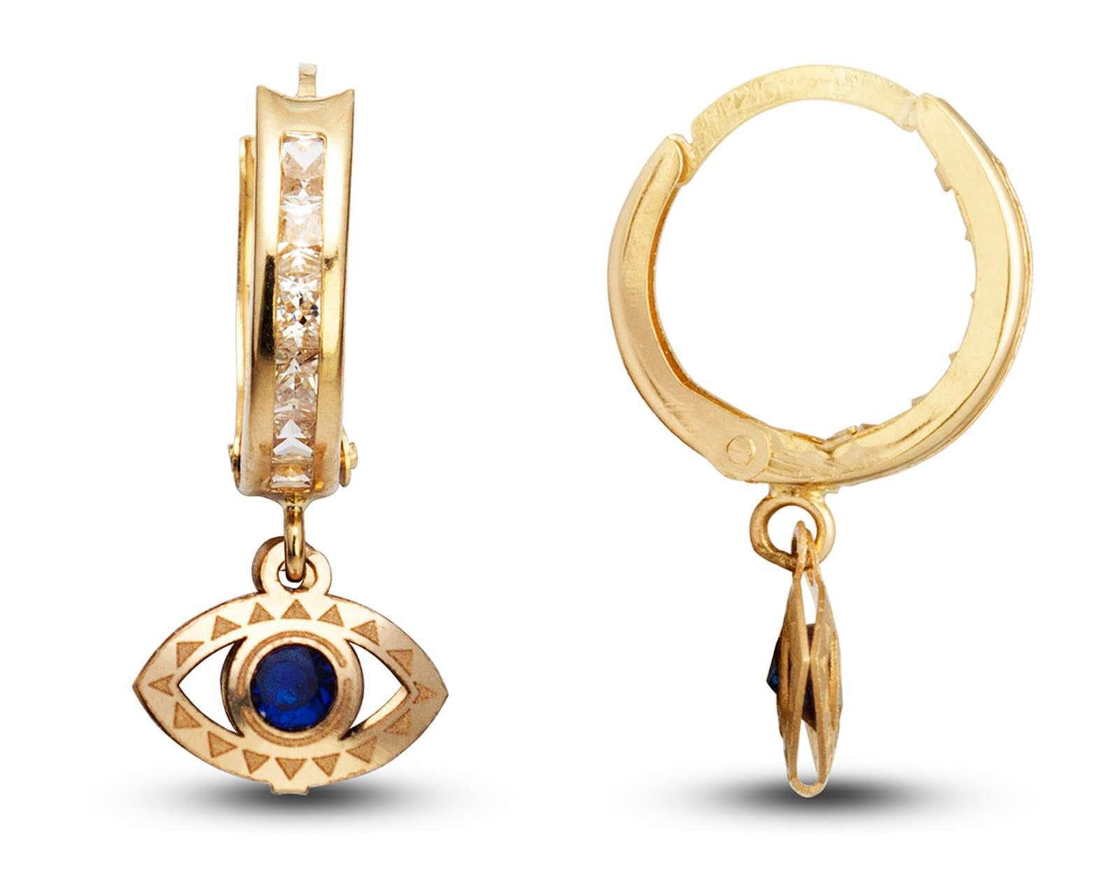 Foto 3 pulgar | Foto 2 | Aretes Ojo de Oro 10K Moments