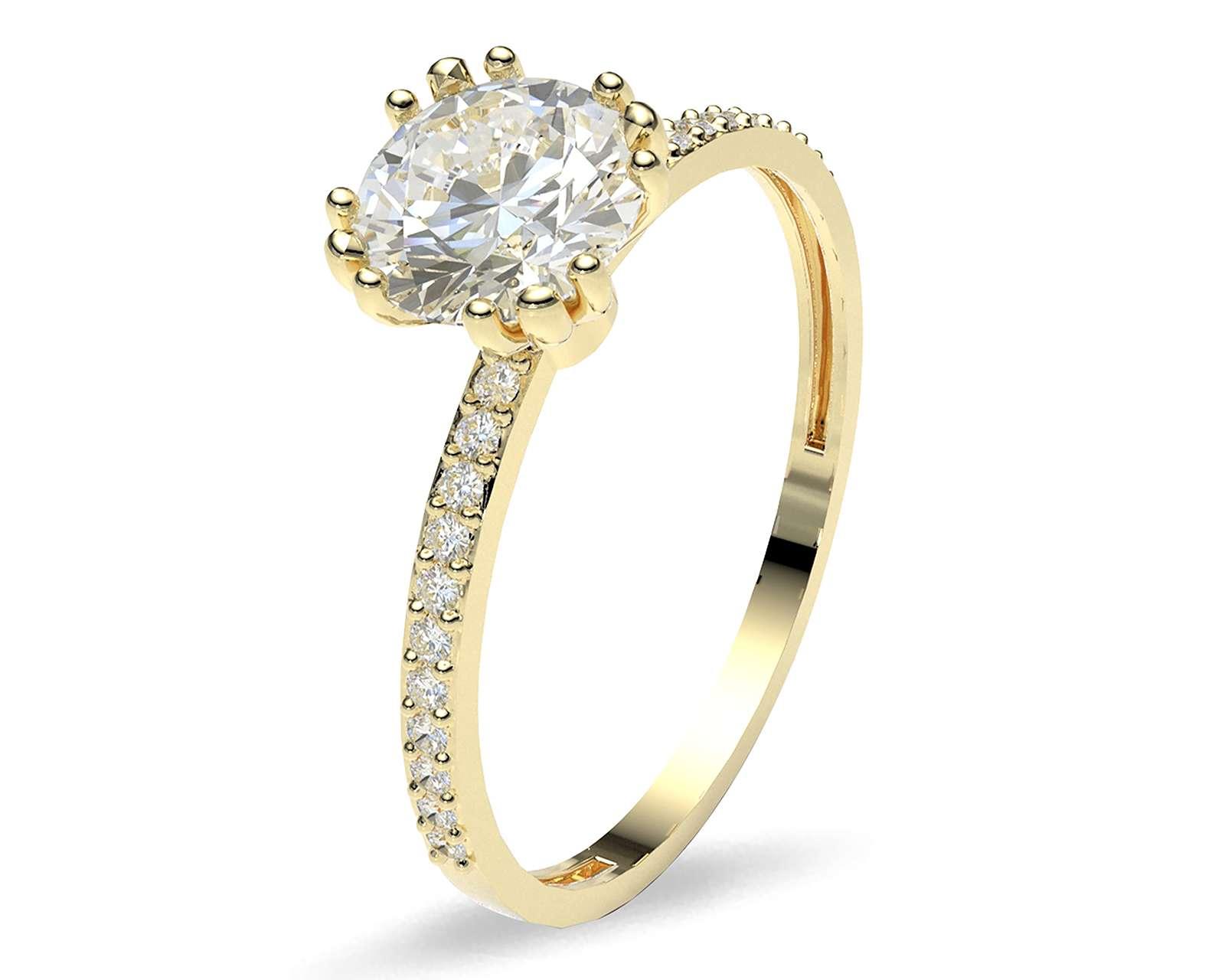 Anillo De Compromiso de Oro 10K Moments Talla 7-7.5