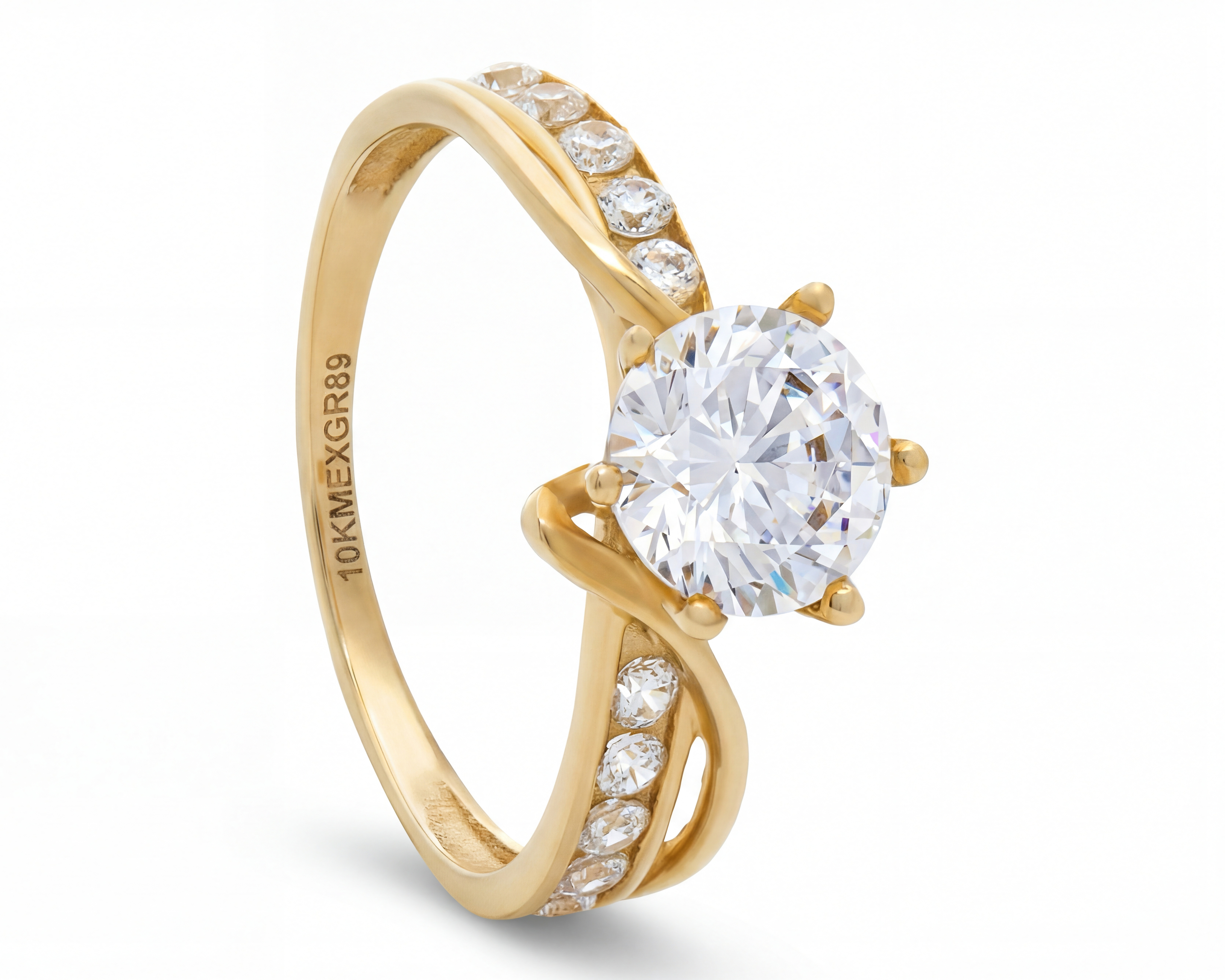 Anillo De Compromiso de Oro 10k Moments Talla 6