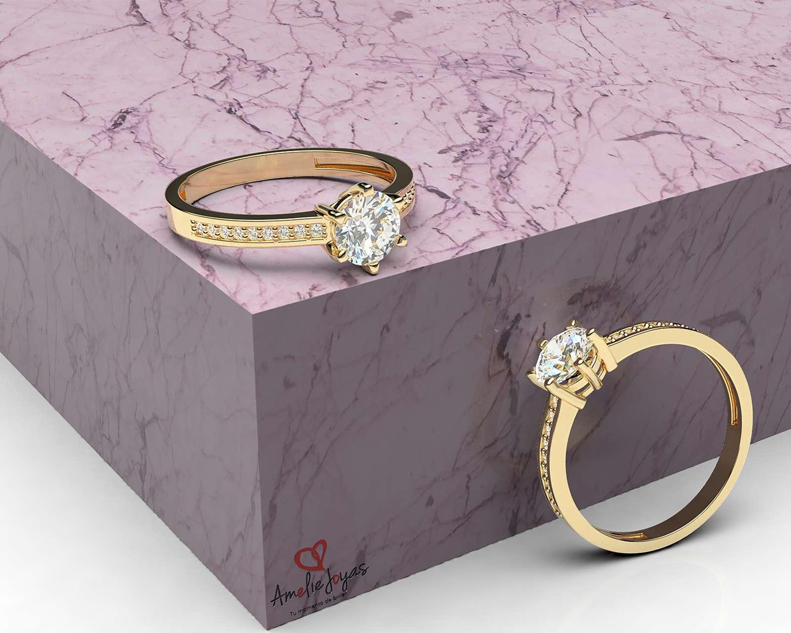 Foto 4 | Foto 4 | Anillo De Compromiso de Oro 14K Talla 7-7.5