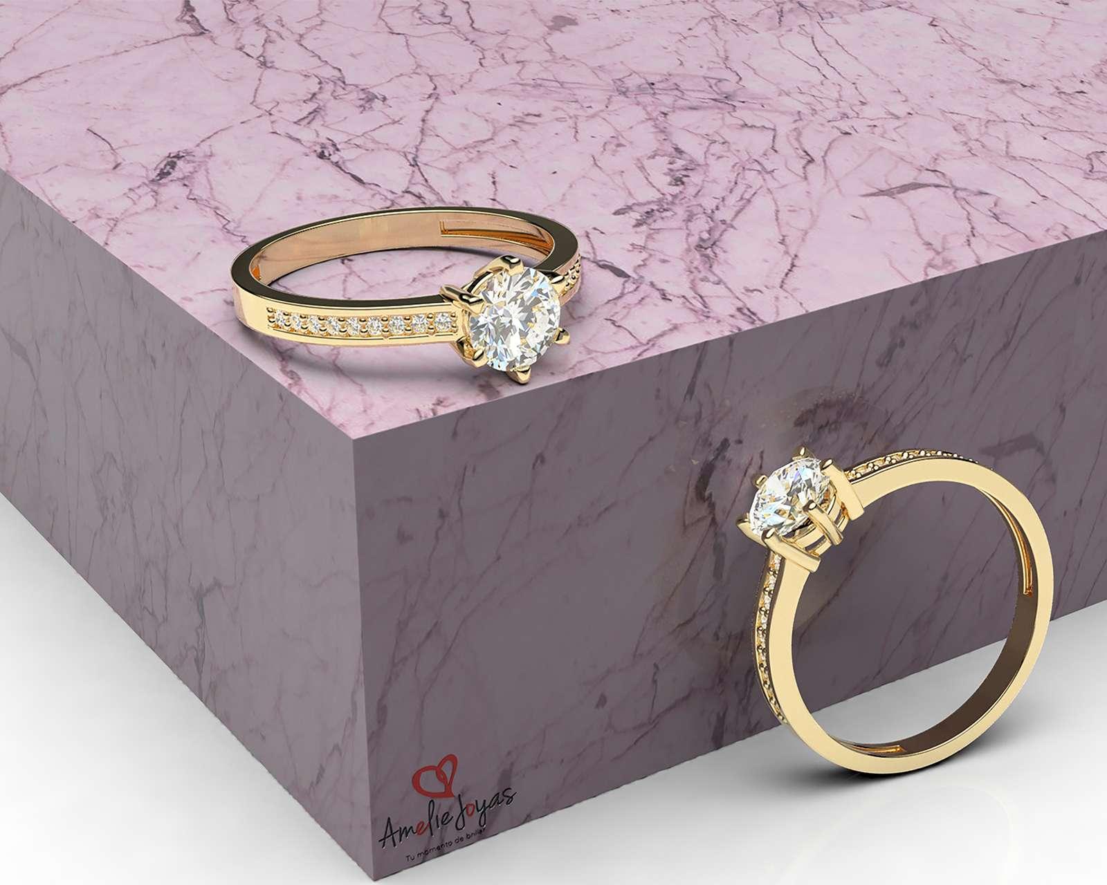 Foto 5 pulgar | Foto 4 | Anillo De Compromiso de Oro 14K Talla 6