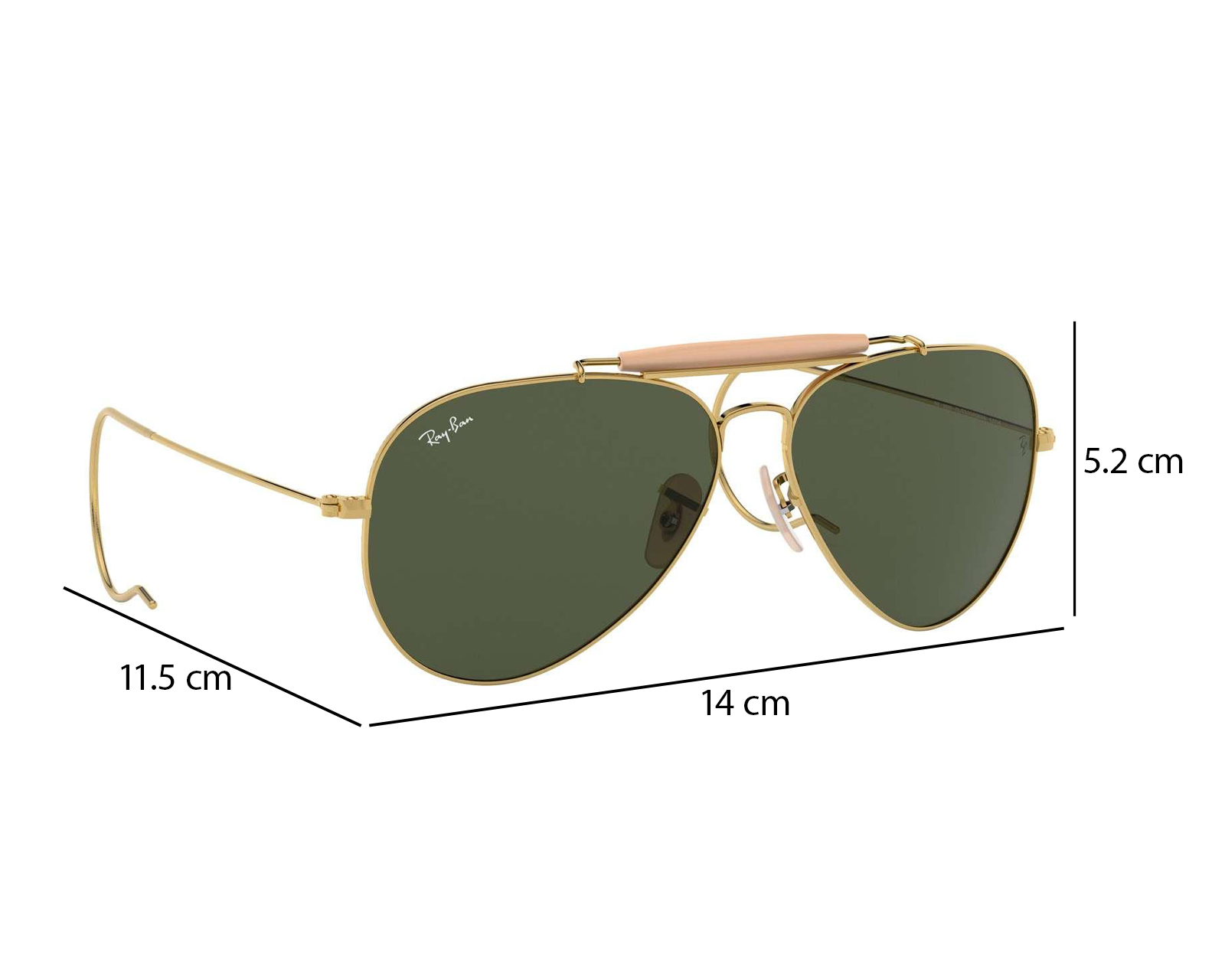 Foto 9 pulgar | Foto 8 | Lentes de Sol Ray Ban Aviador color Dorado