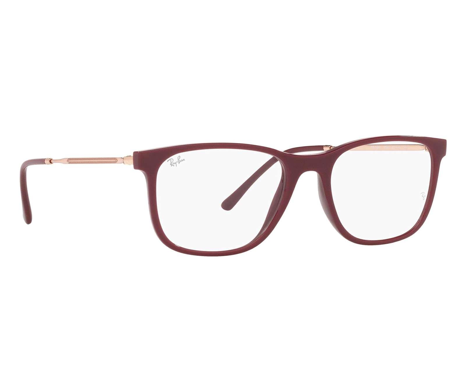 Armazón Oftálmico Ray-Ban Rectangulares Rojo/Oro Rosa