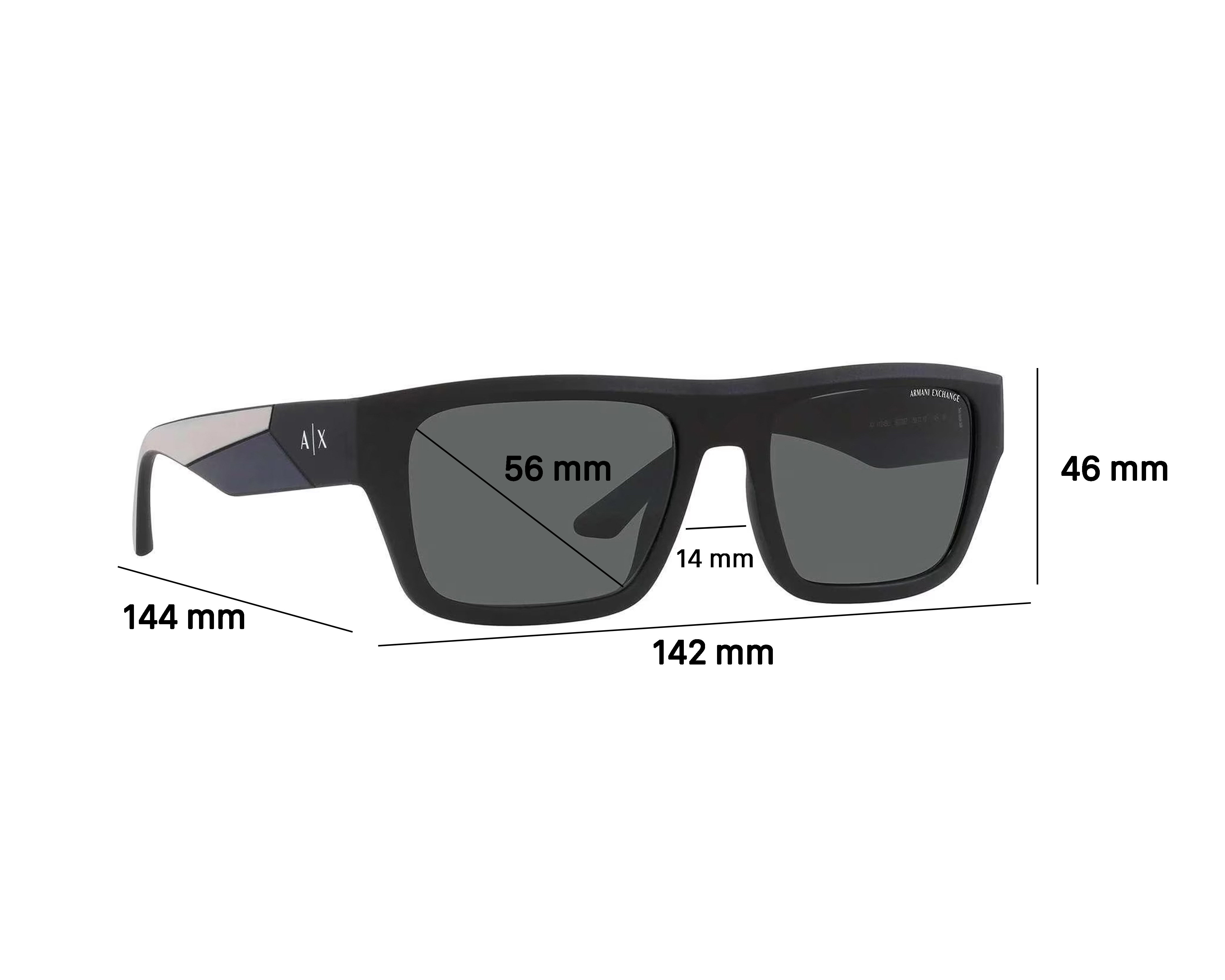 Foto 4 pulgar | Foto 6 | Lentes de Sol Wayfarer Armani Exchange 0AX4122S 82946Q Negro