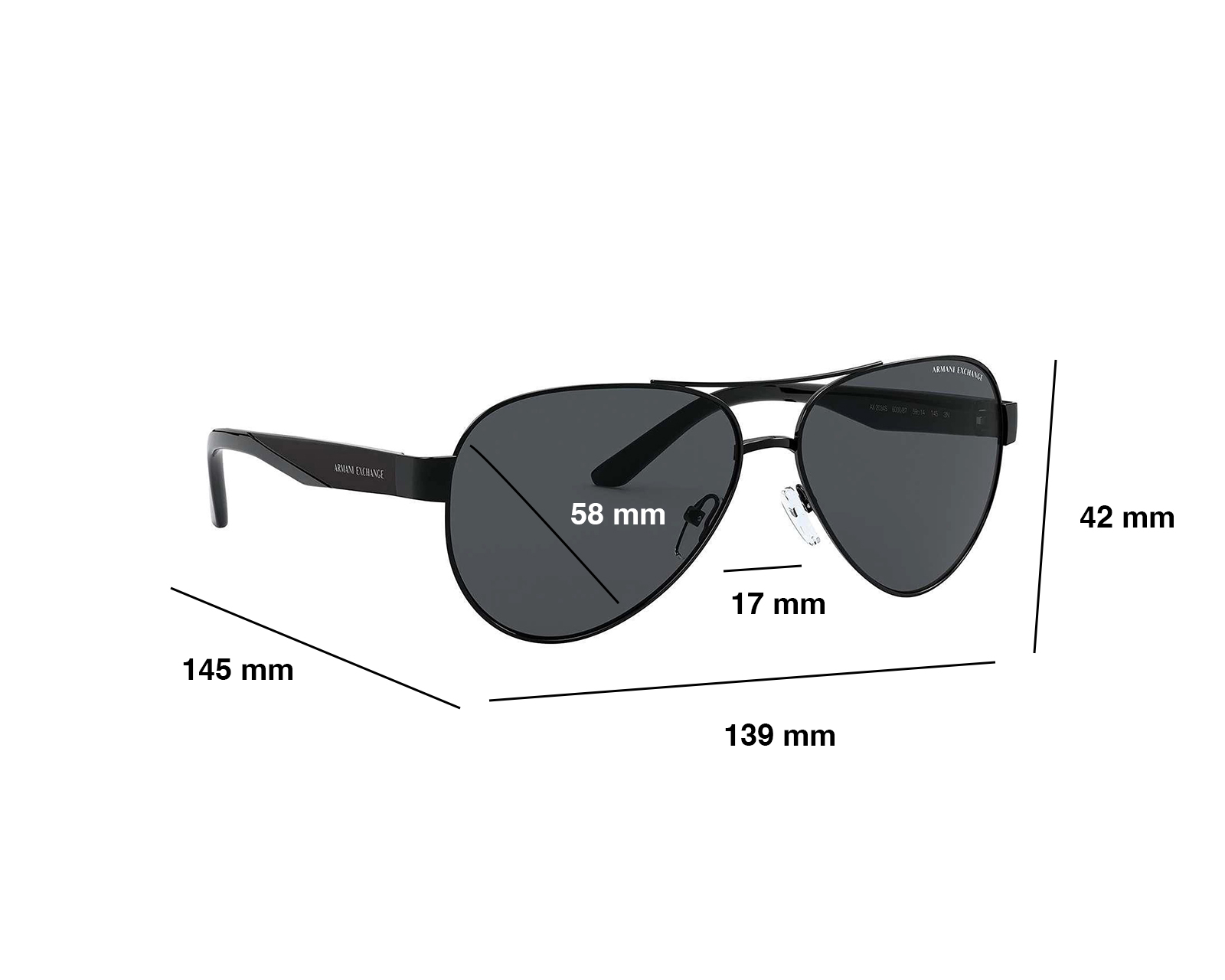 Foto 6 pulgar | Foto 5 | Lentes de Sol para Hombre Armani Exchange Aviador 0AX2034S Negros