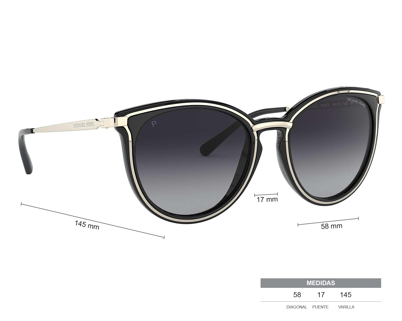 Foto 6 | Foto 6 | Lentes de Sol Michael Kors Redondos 0MK1077 1014T3 Negro