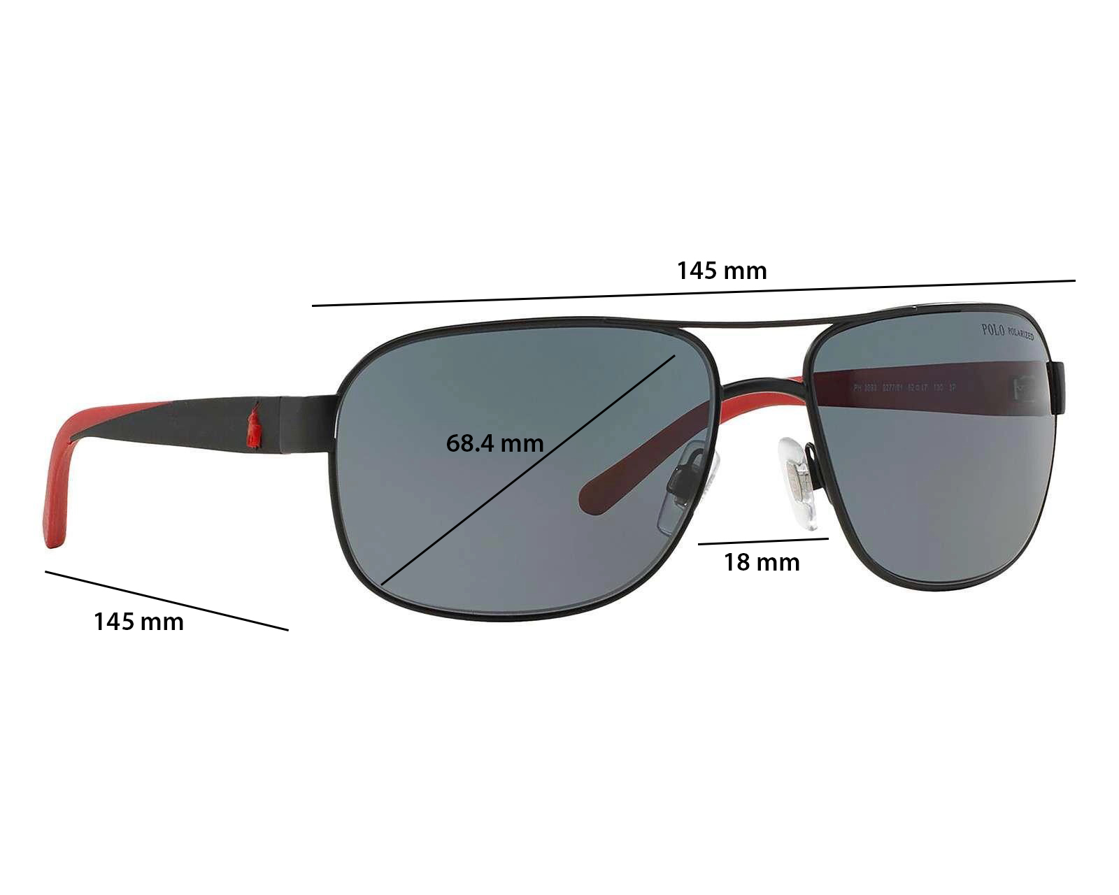 Foto 7 pulgar | Foto 6 | Lentes de Sol para Hombre Polo Aviador Negro