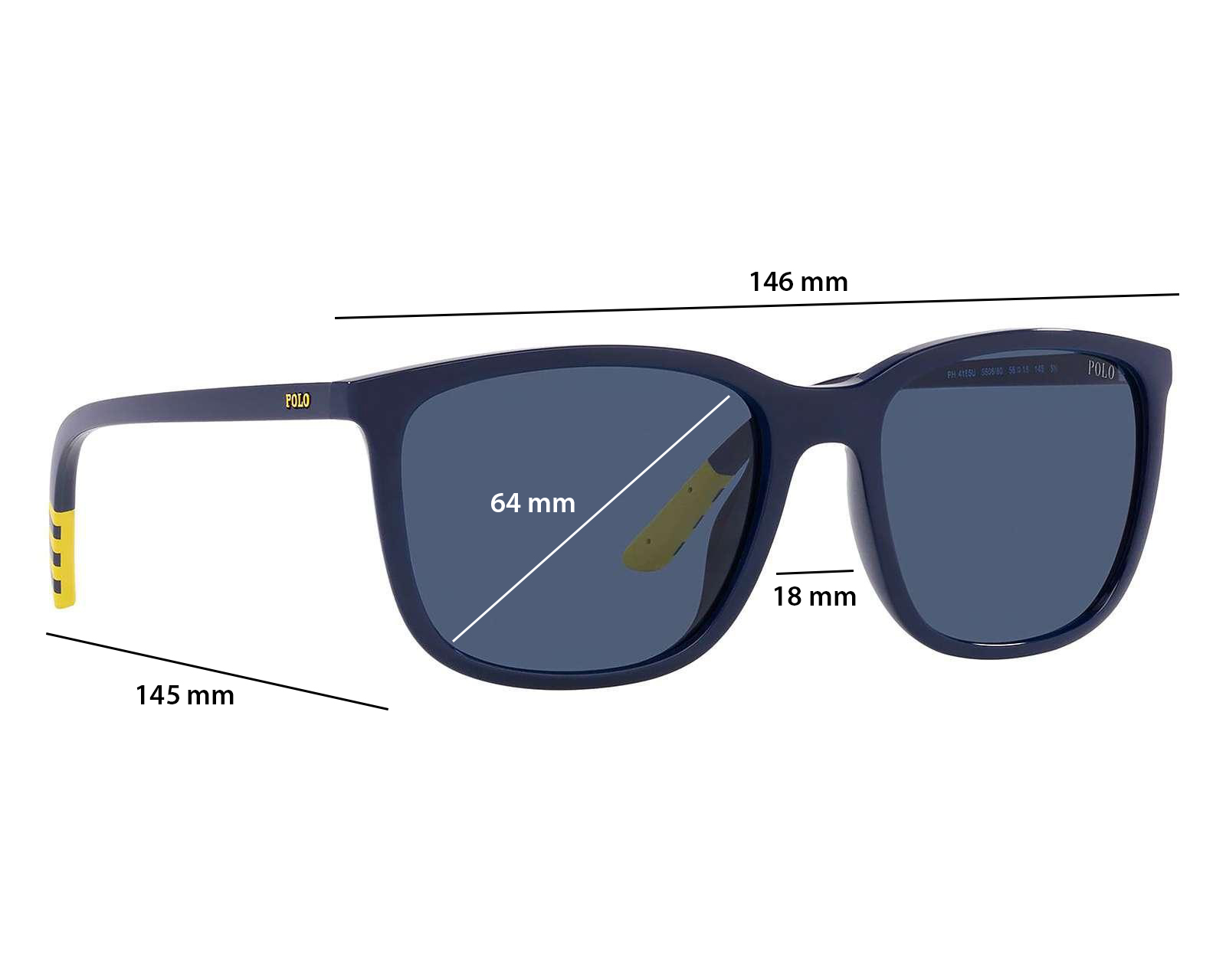 Foto 5 | Foto 5 | Lentes de Sol para Hombre Polo Rectangulares Azules