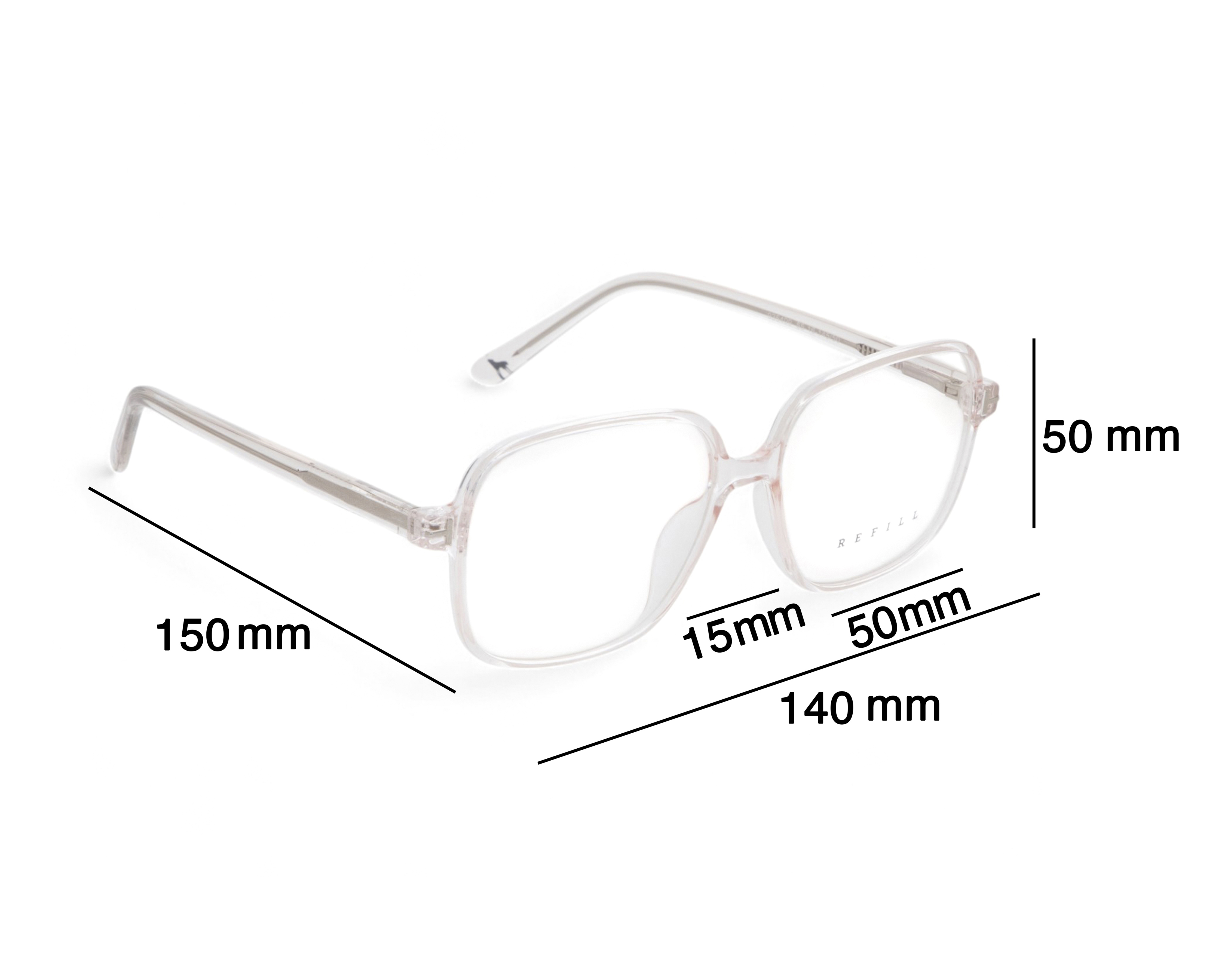 Foto 7 | Foto 7 | Armazón Oftálmico para Hombre Refill Cuadrados Transparente