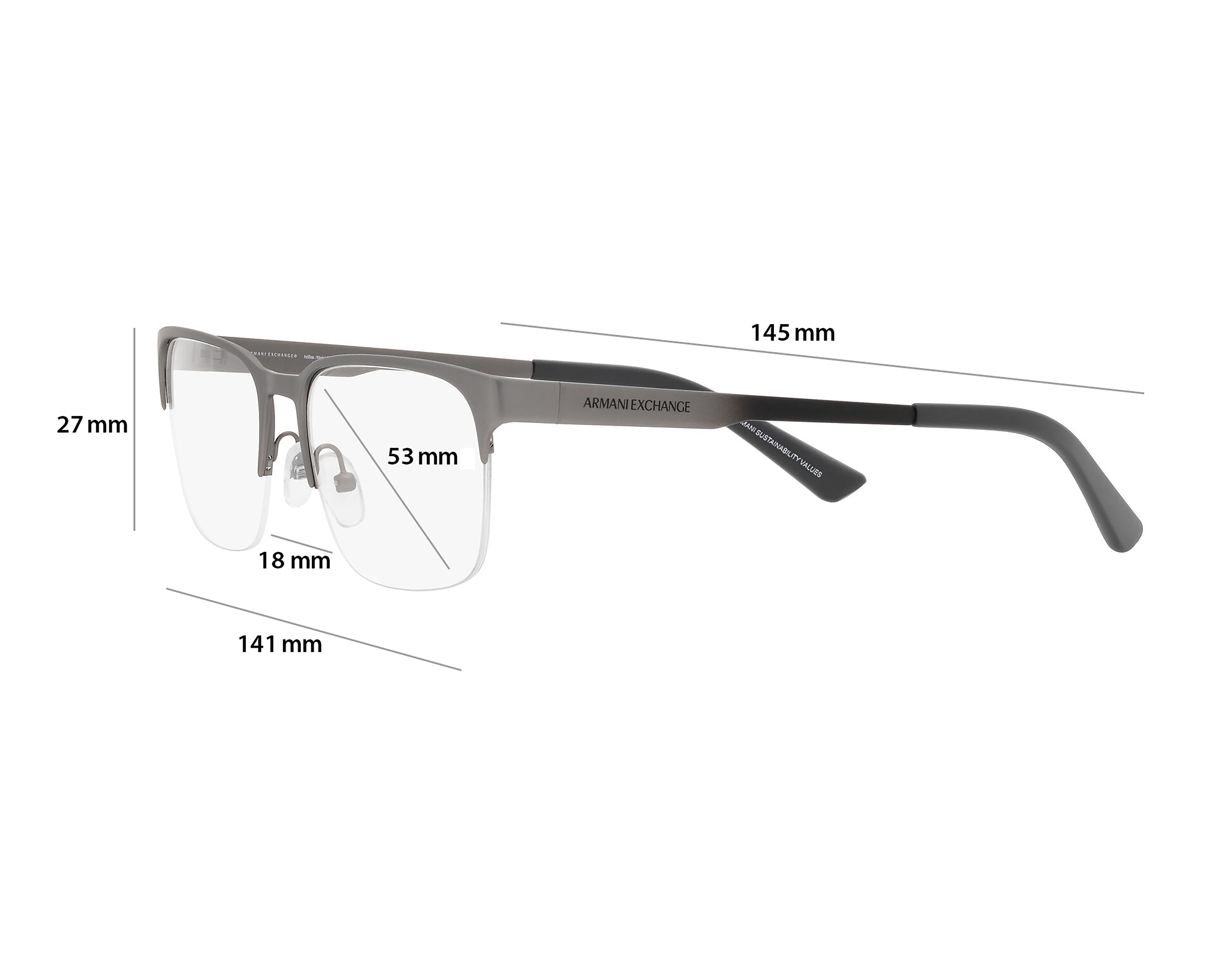 Foto 6 pulgar | Foto 5 | Armazón Oftálmico para Hombre Armani Exchange Rectangulares Grises