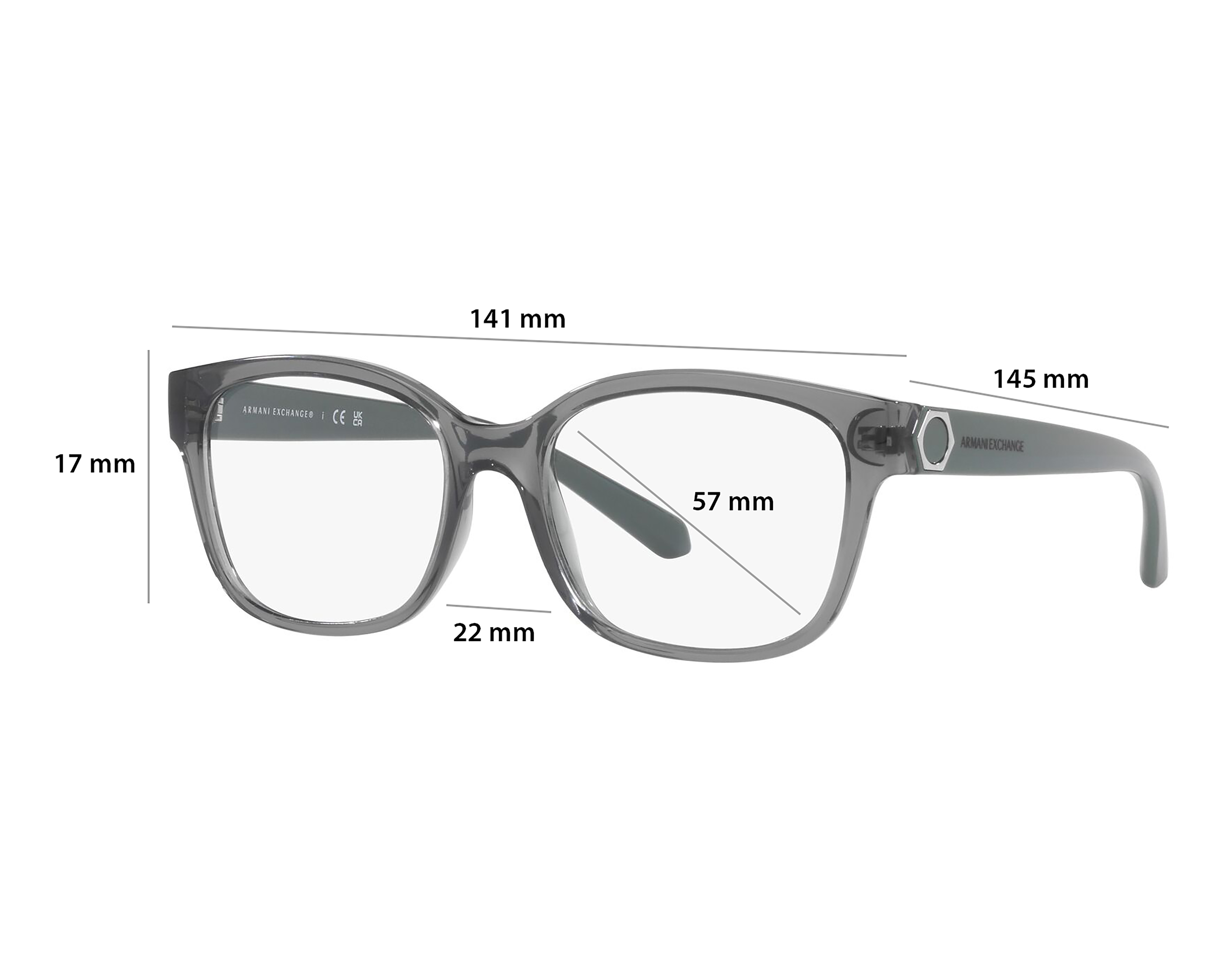 Foto 7 pulgar | Foto 6 | Armazón Oftálmico para Mujer Armani Exchange Rectangular Gris