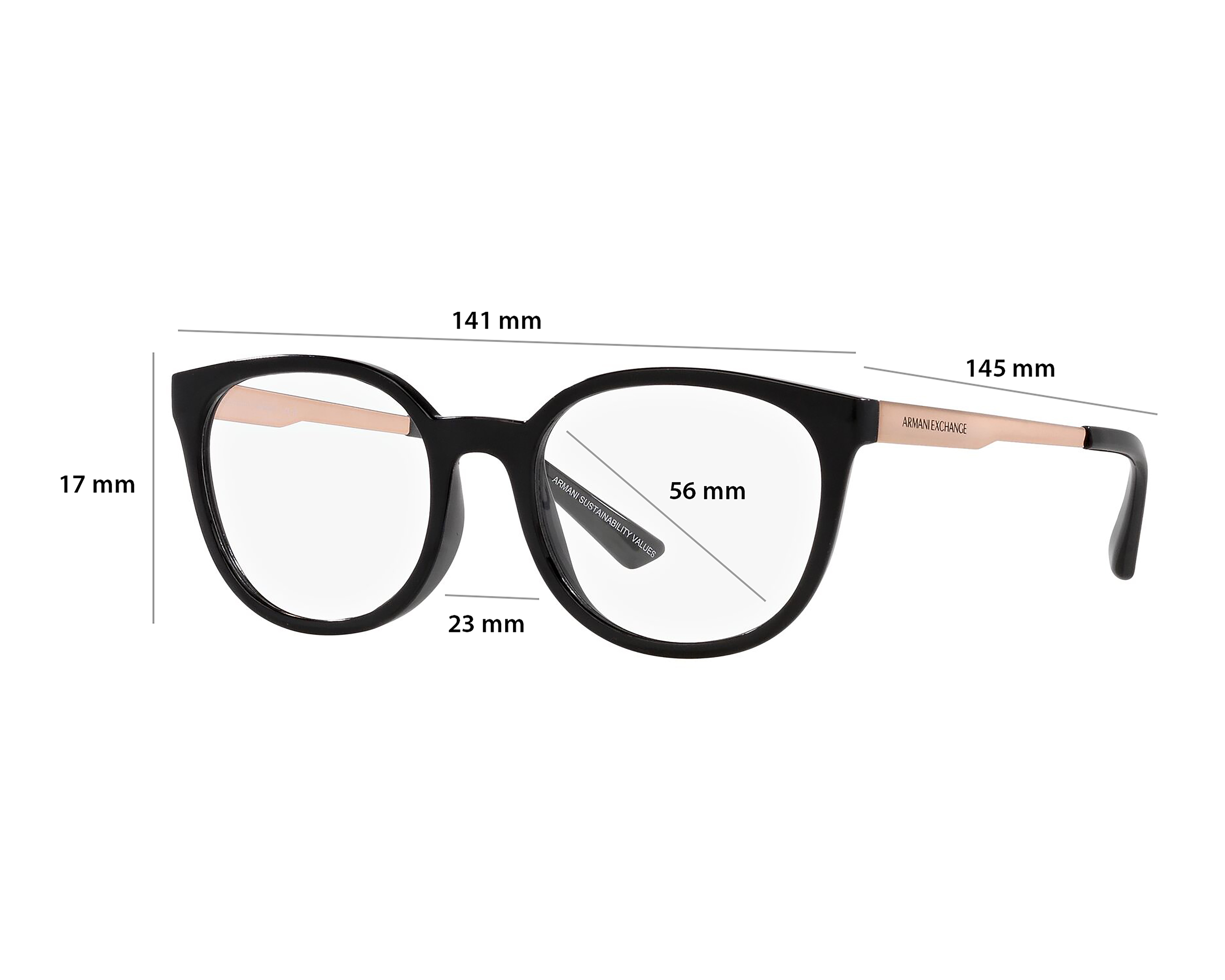 Foto 6 | Foto 6 | Armazón Oftálmico para Mujer Armani Exchange Cat Eyes Negro y Bronce