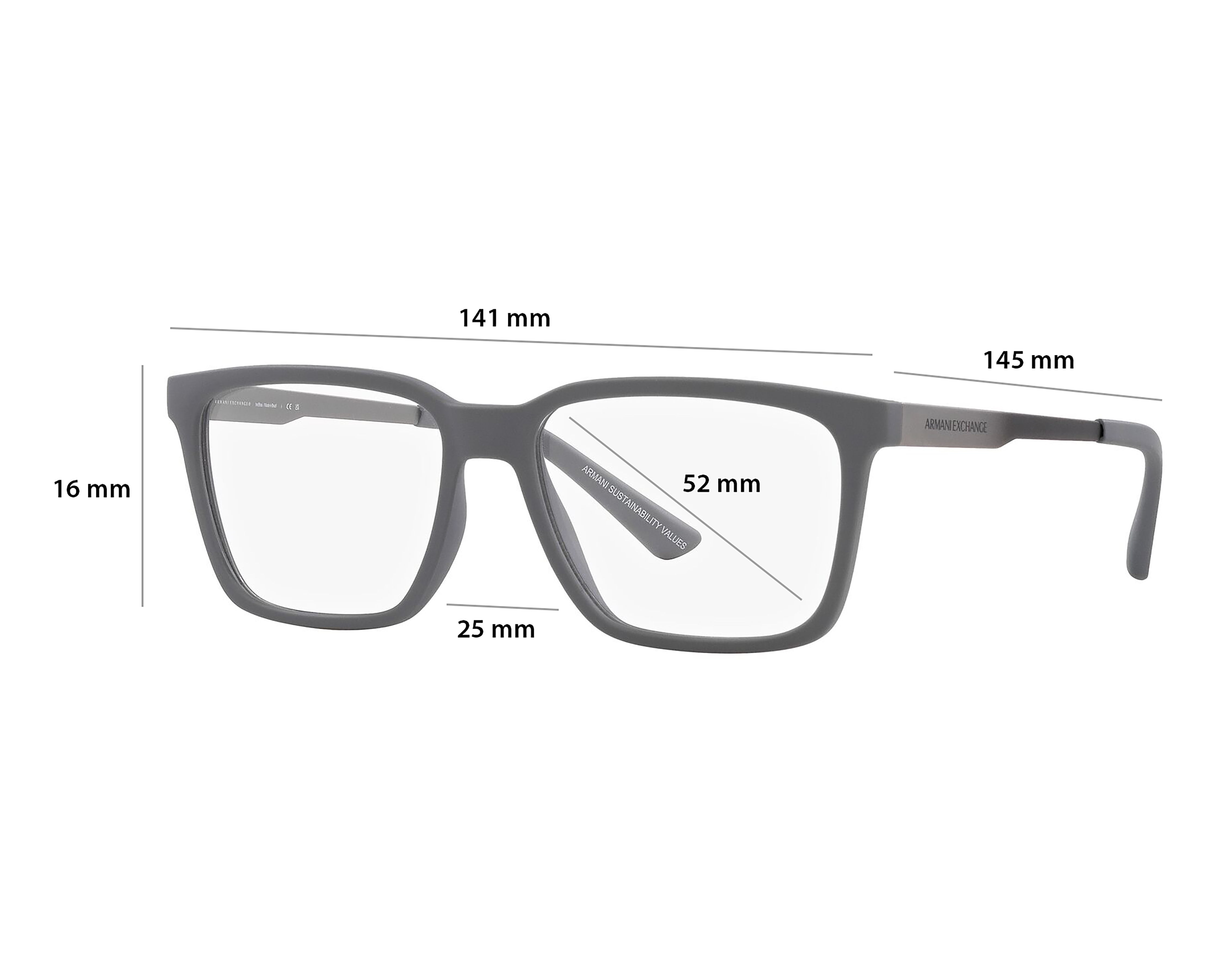 Foto 6 | Foto 6 | Armazón Oftálmico para Hombre Armani Exchange Cuadrados Gris