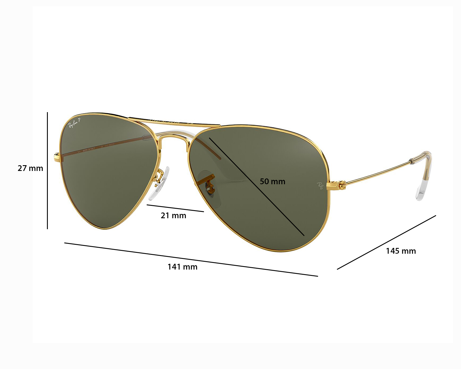 Foto 7 pulgar | Foto 6 | Lentes de Sol Unisex Ray-Ban Aviador 0RB3025 Dorado