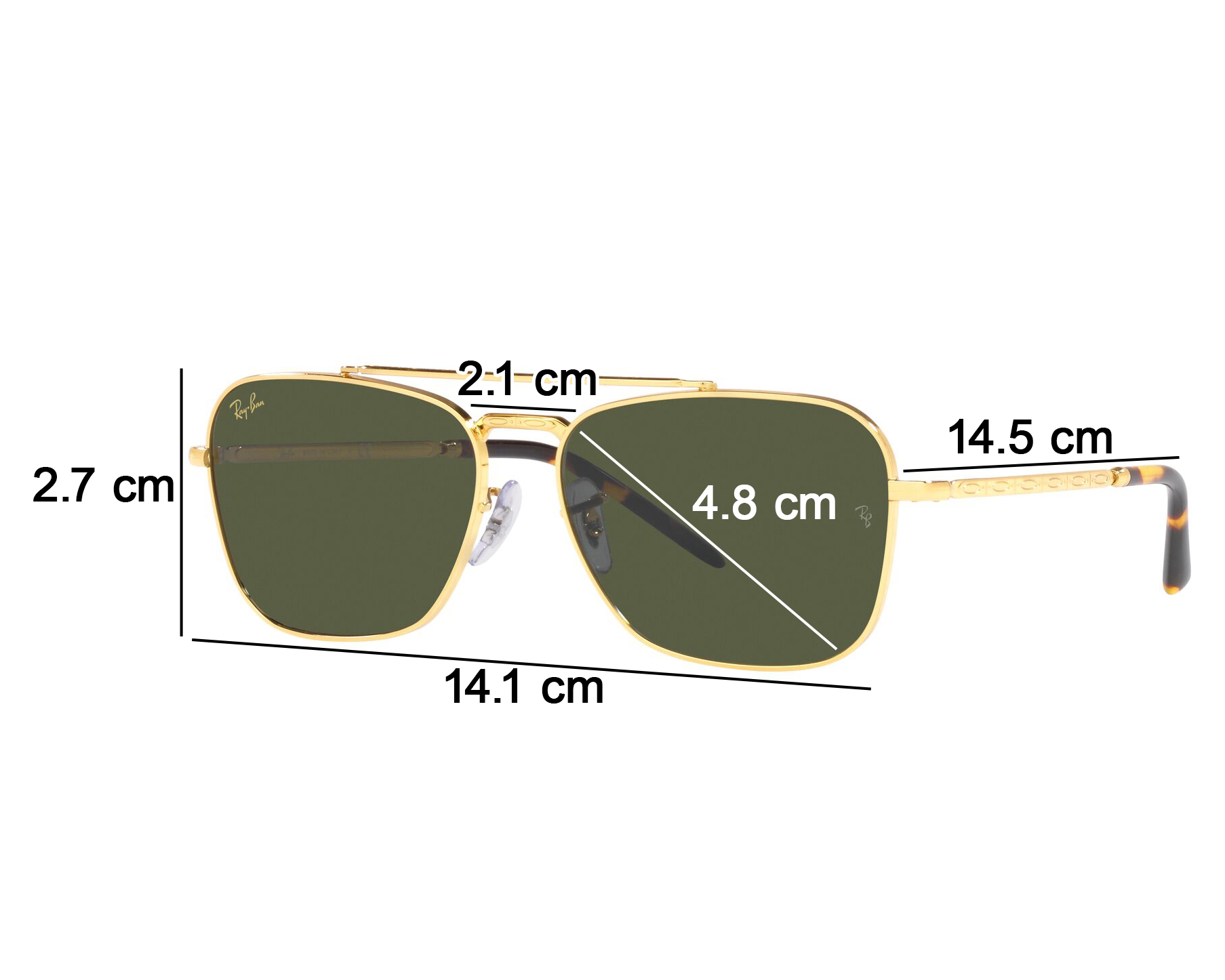 Foto 5 | Foto 5 | Lentes de Sol para Mujer Ray-Ban New Caravan 0RB3636 919631 Dorados
