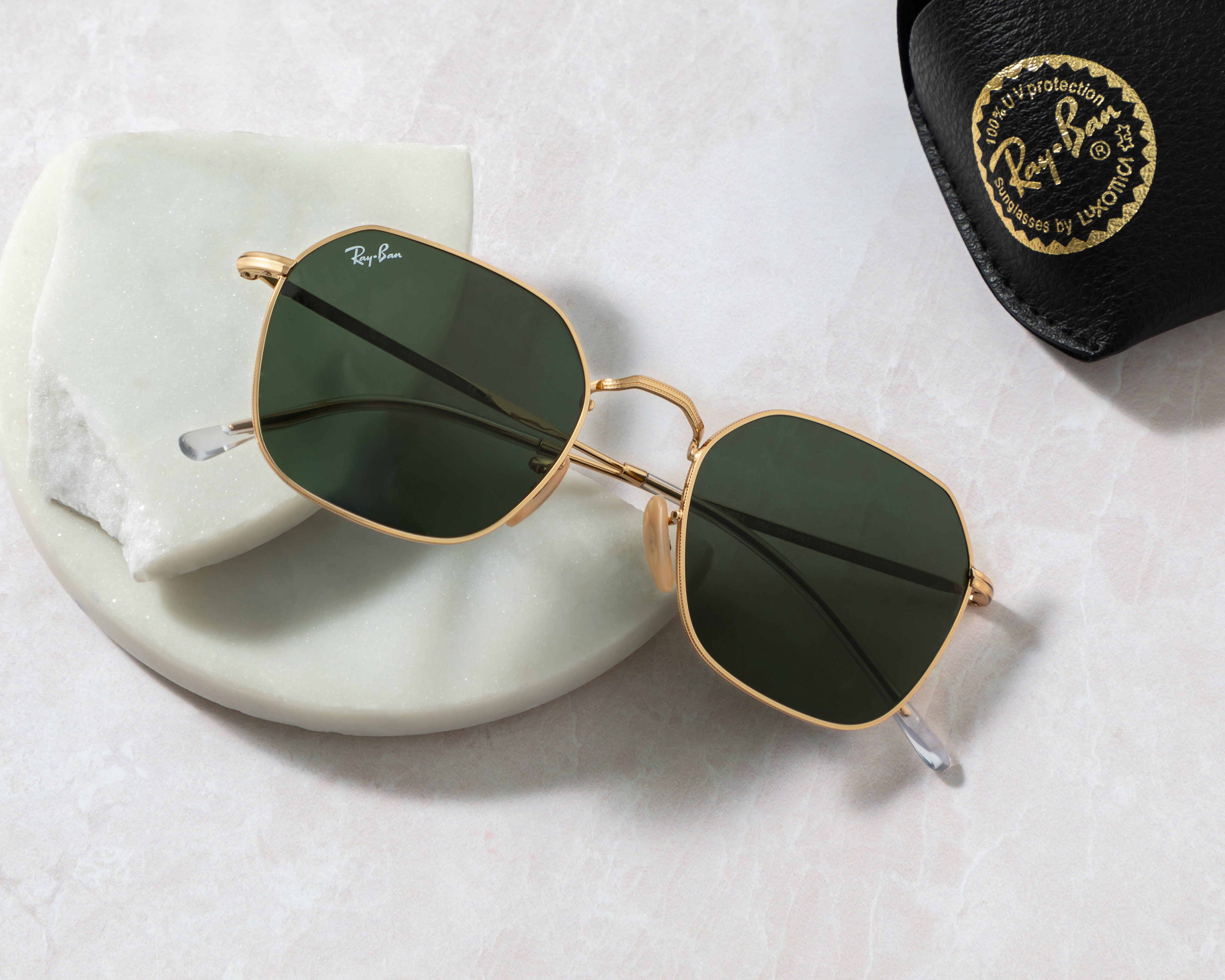 Foto 5 | Foto 5 | Lentes de Sol Unisex Ray-Ban Hexagonal 0RB3694 Dorado