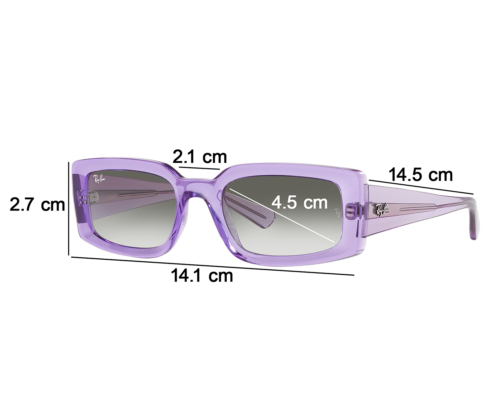 Foto 6 | Foto 6 | Lentes de Sol para Mujer Ray-Ban Kiliane Bio-Based 0RB4395 66858E Violeta Traslúcido