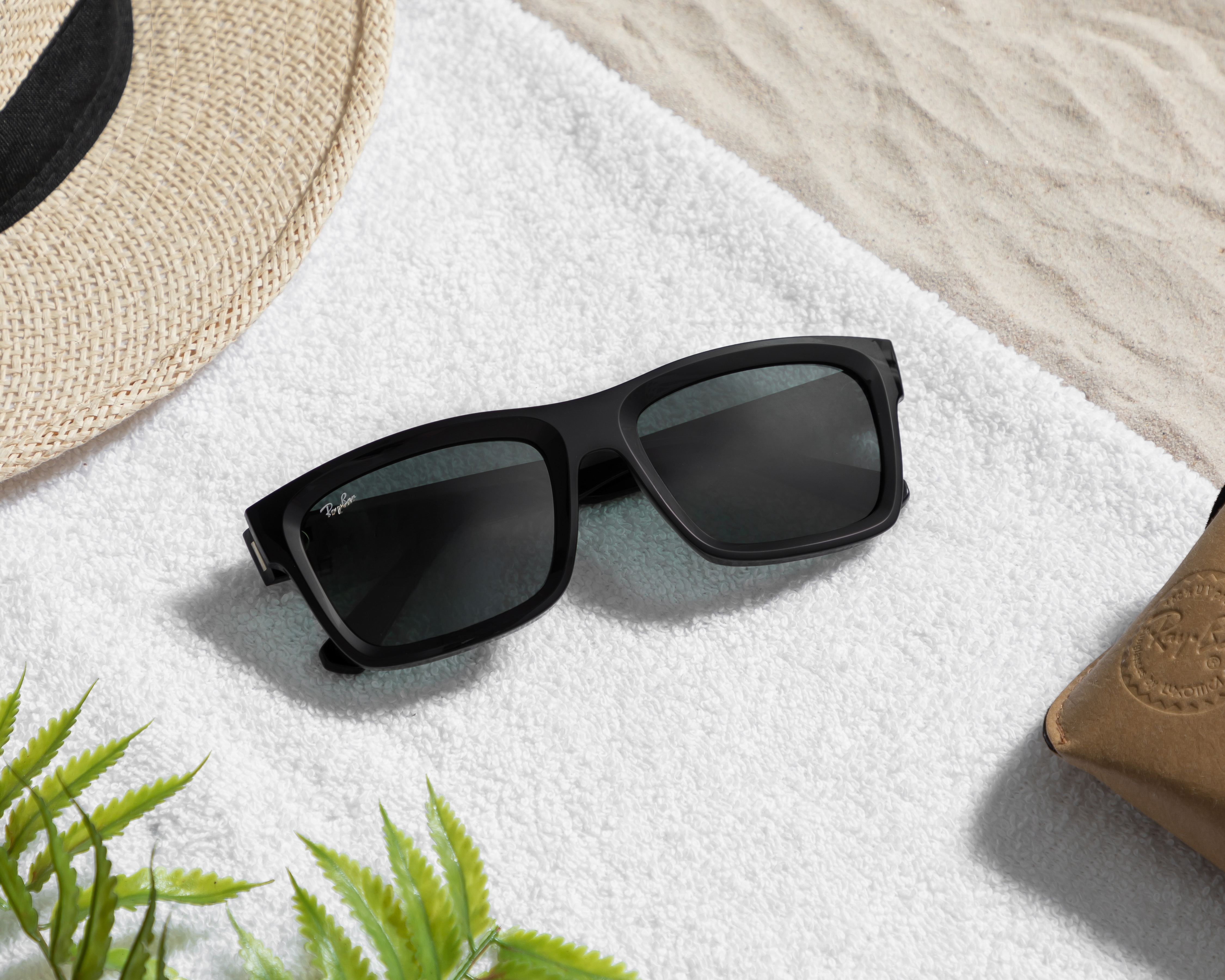 Foto 5 | Foto 5 | Lentes de Sol Unisex Ray-Ban Rectangulares 0RB4396 Negros