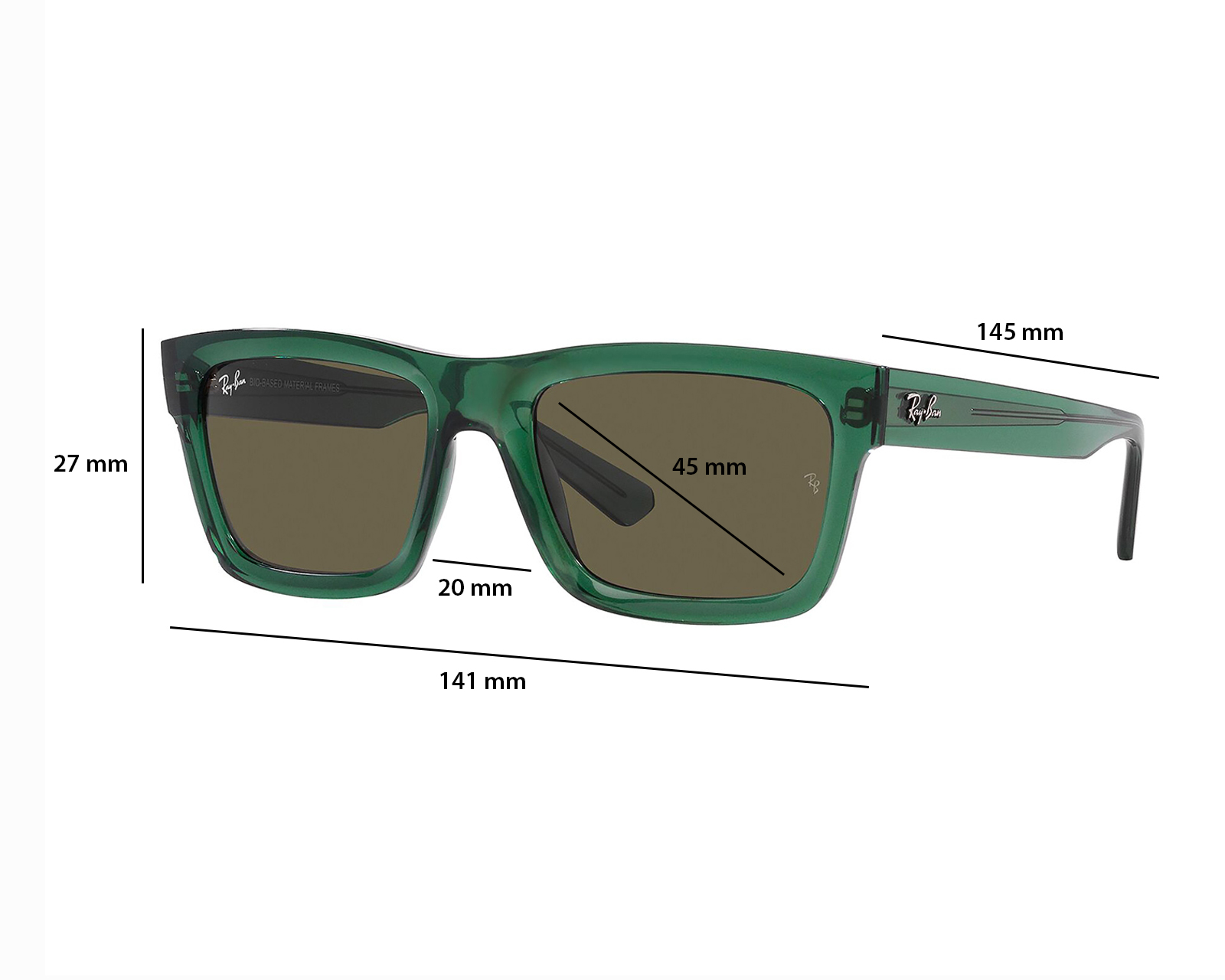 Foto 7 pulgar | Foto 6 | Lentes de Sol Unisex Ray-Ban Rectangulares 0RB4396 Verdes