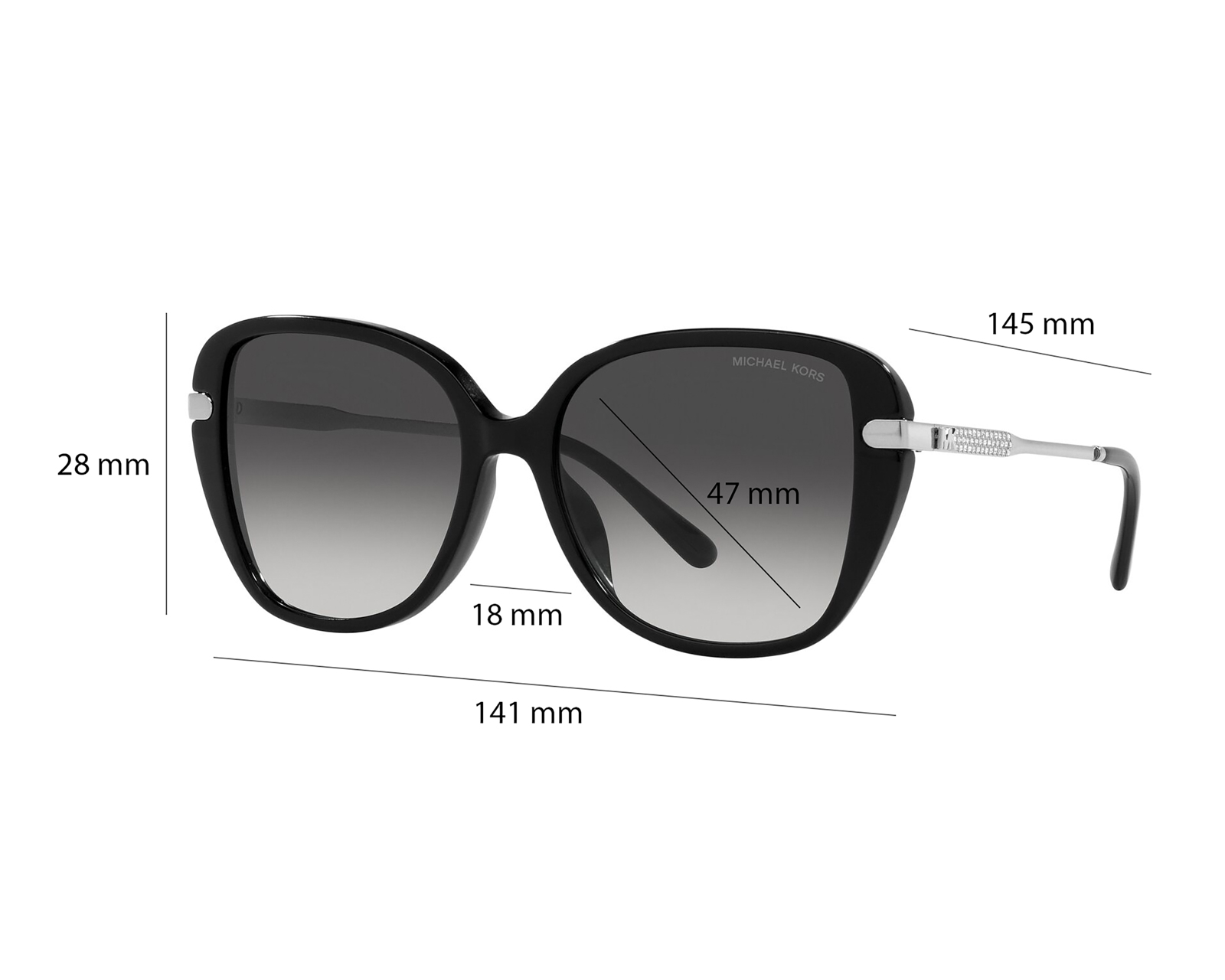Foto 7 pulgar | Foto 6 | Lentes de Sol para Mujer Michael Kors Cuadrados 0MK2185BU 30058G Negros