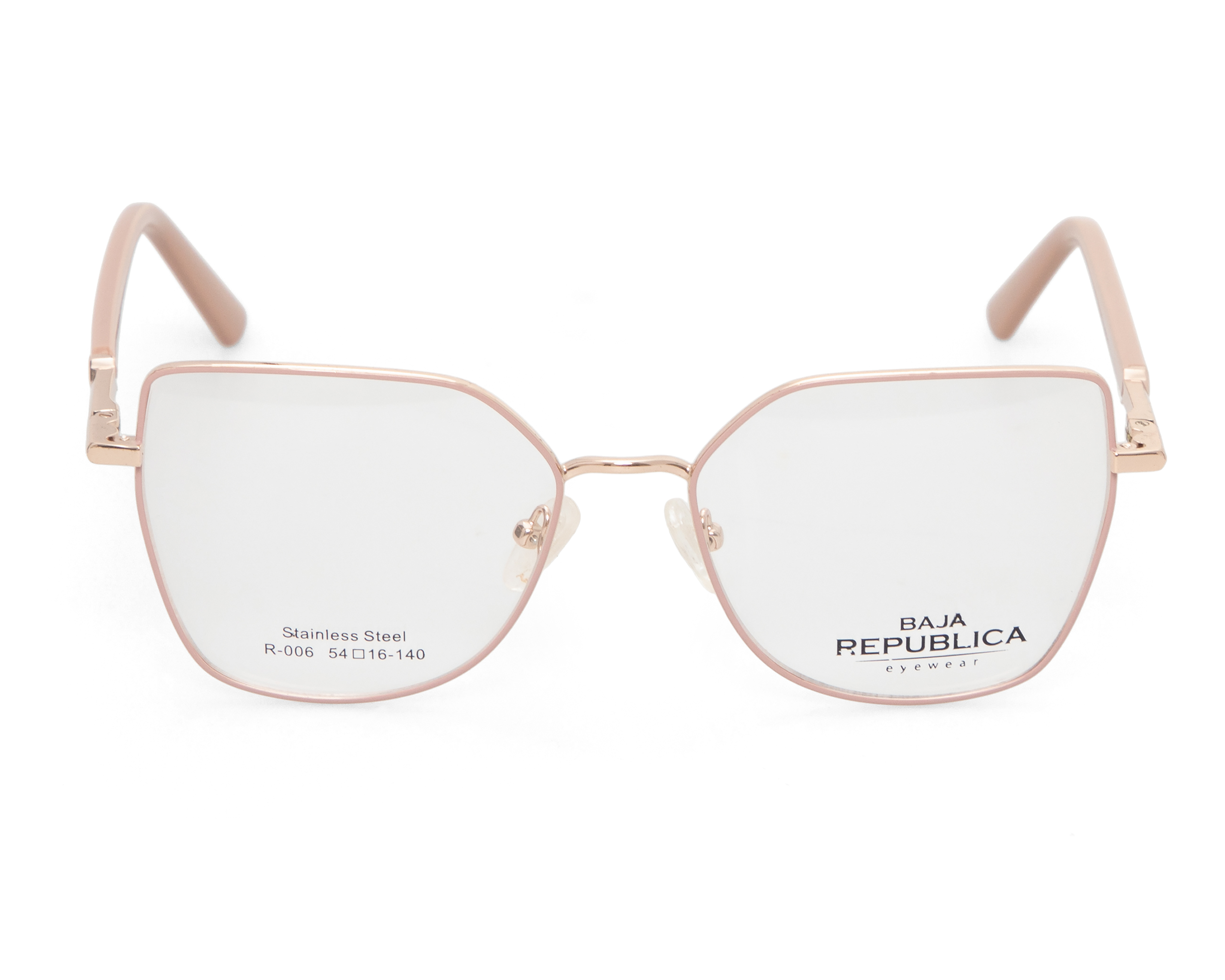 Foto 3 pulgar | Foto 2 | Armazón Oftálmico con Clip-on para Mujer Baja Republica Cuadrado Oro Rosa