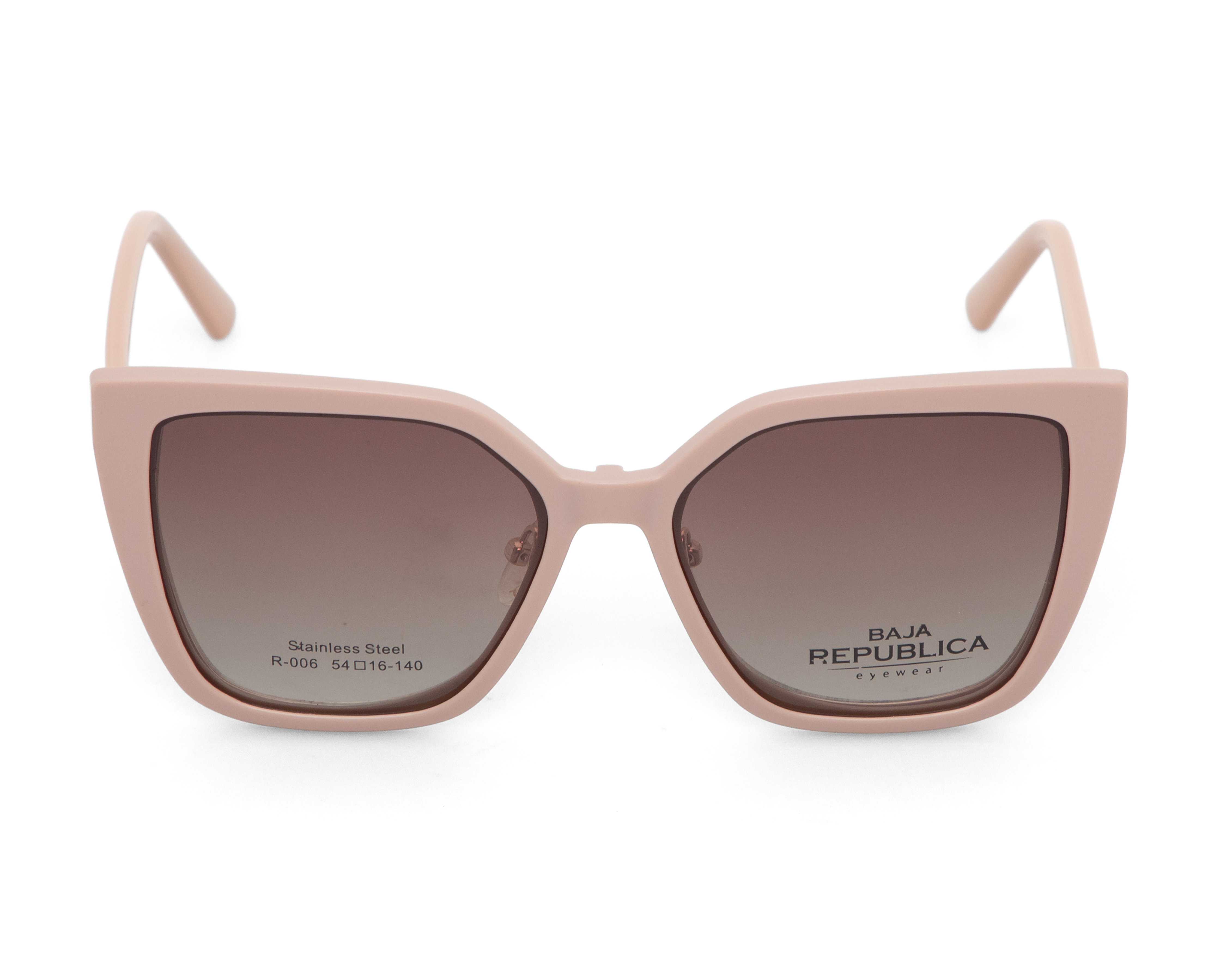 Foto 4 pulgar | Foto 3 | Armazón Oftálmico con Clip-on para Mujer Baja Republica Cuadrado Oro Rosa