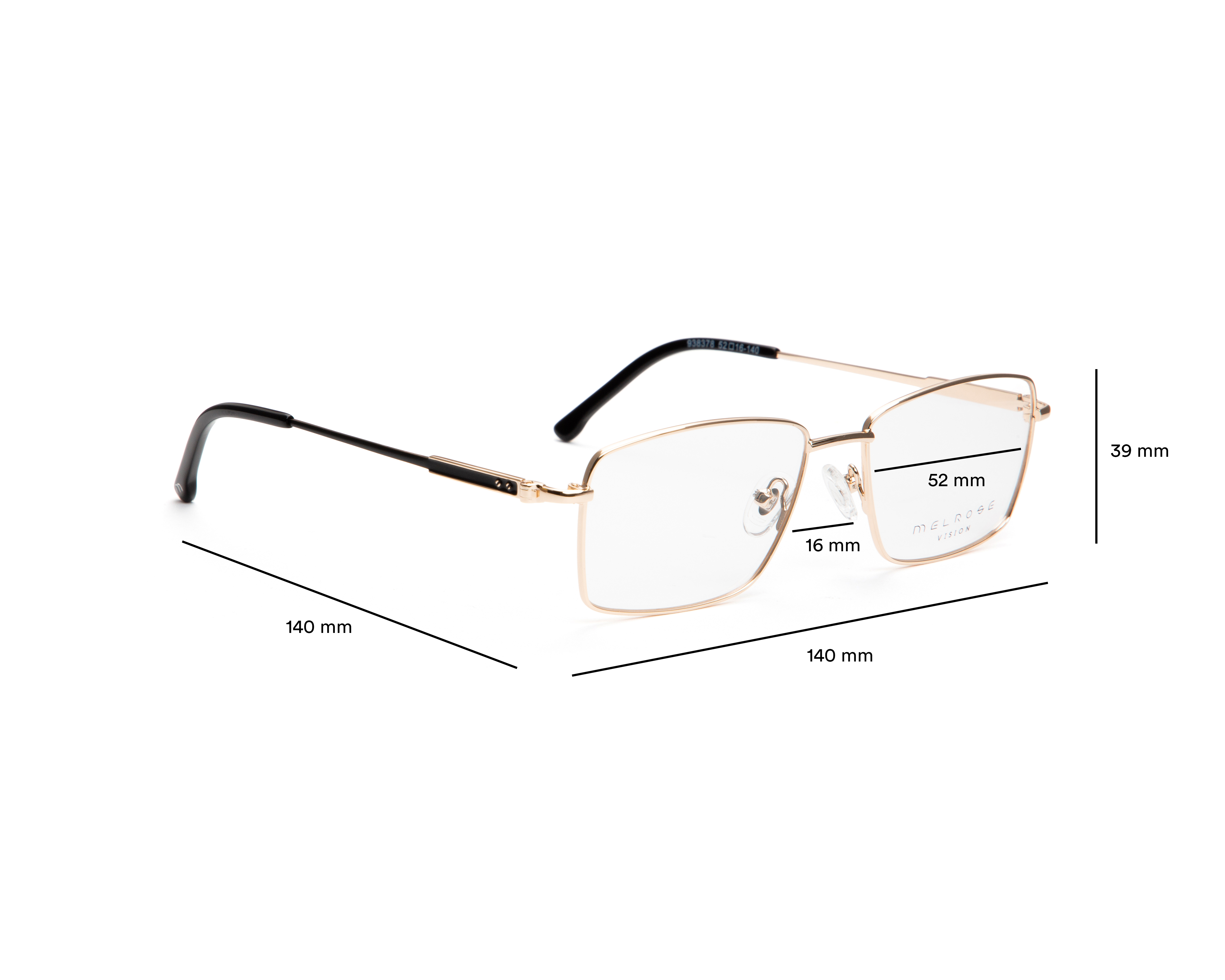 Foto 5 | Foto 5 | Armazón Oftálmico para Hombre Melrose Rectangular Dorado