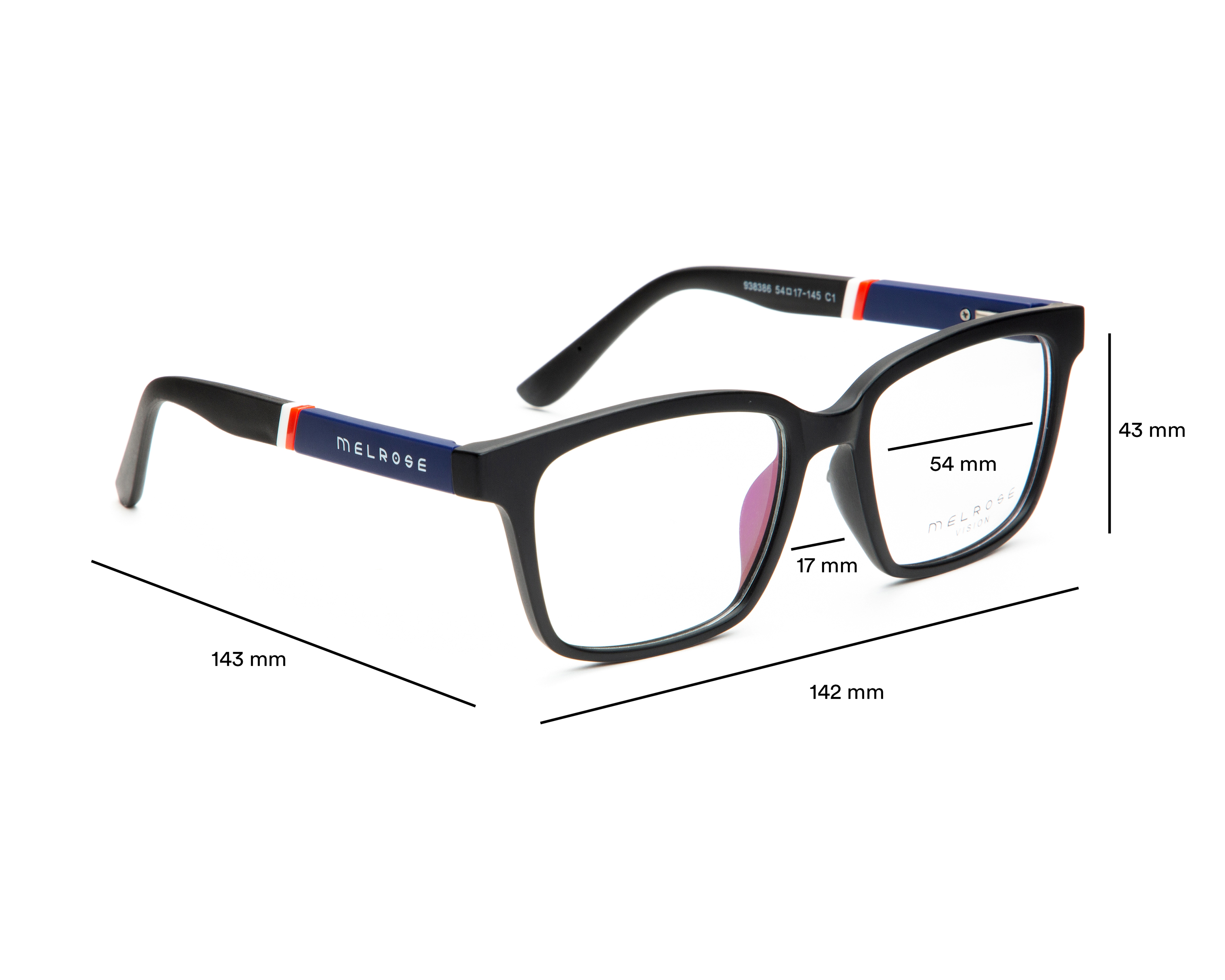 Foto 5 | Foto 5 | Armazón Oftálmico para Hombre Melrose Rectangular Negro