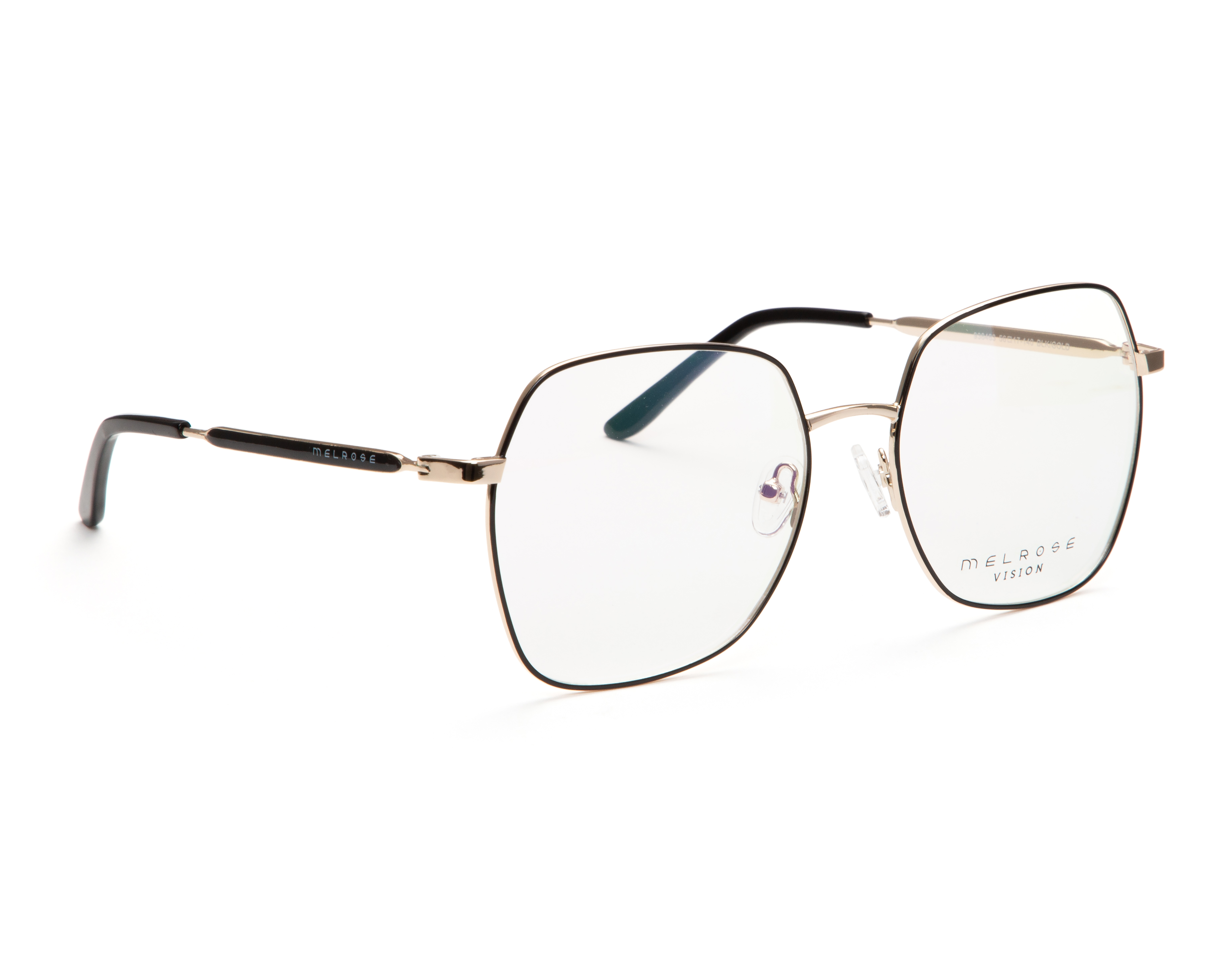 Armazón Oftálmico Unisex Melrose Cuadrado Dorado/Negro