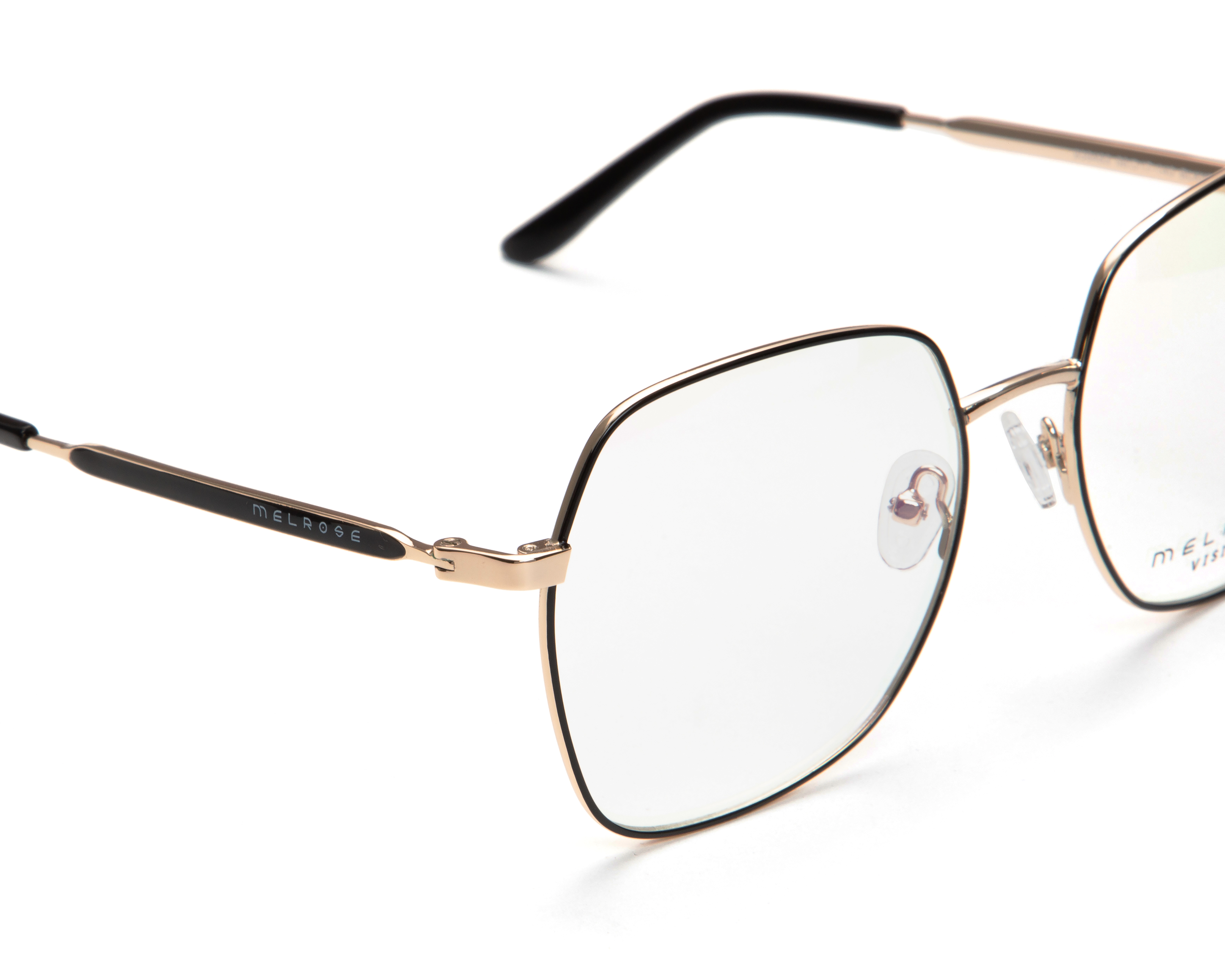 Foto 4 | Foto 4 | Armazón Oftálmico Unisex Melrose Cuadrado Dorado/Negro