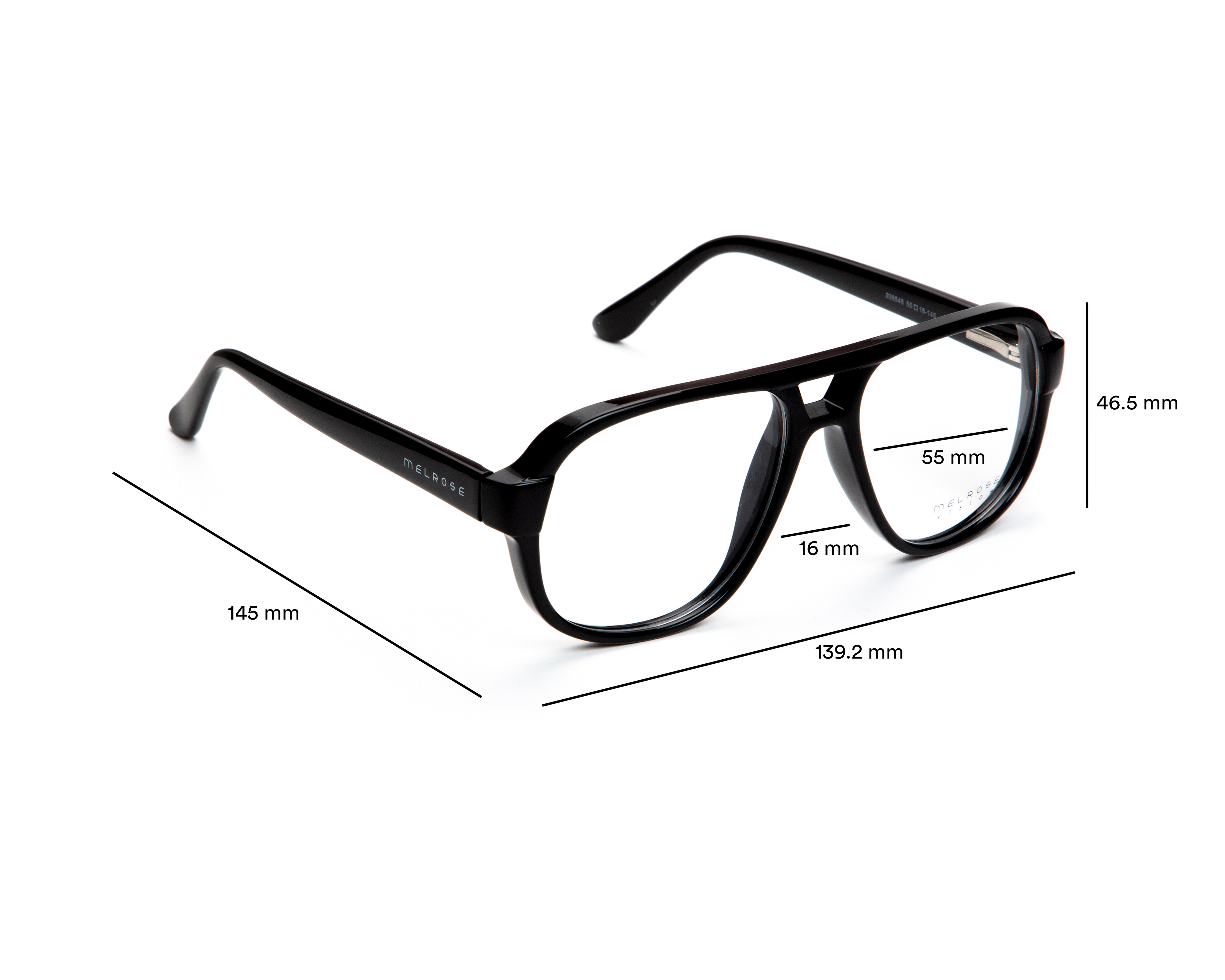 Foto 6 pulgar | Foto 5 | Armazón Oftálmico Unisex Melrose Aviador Negro