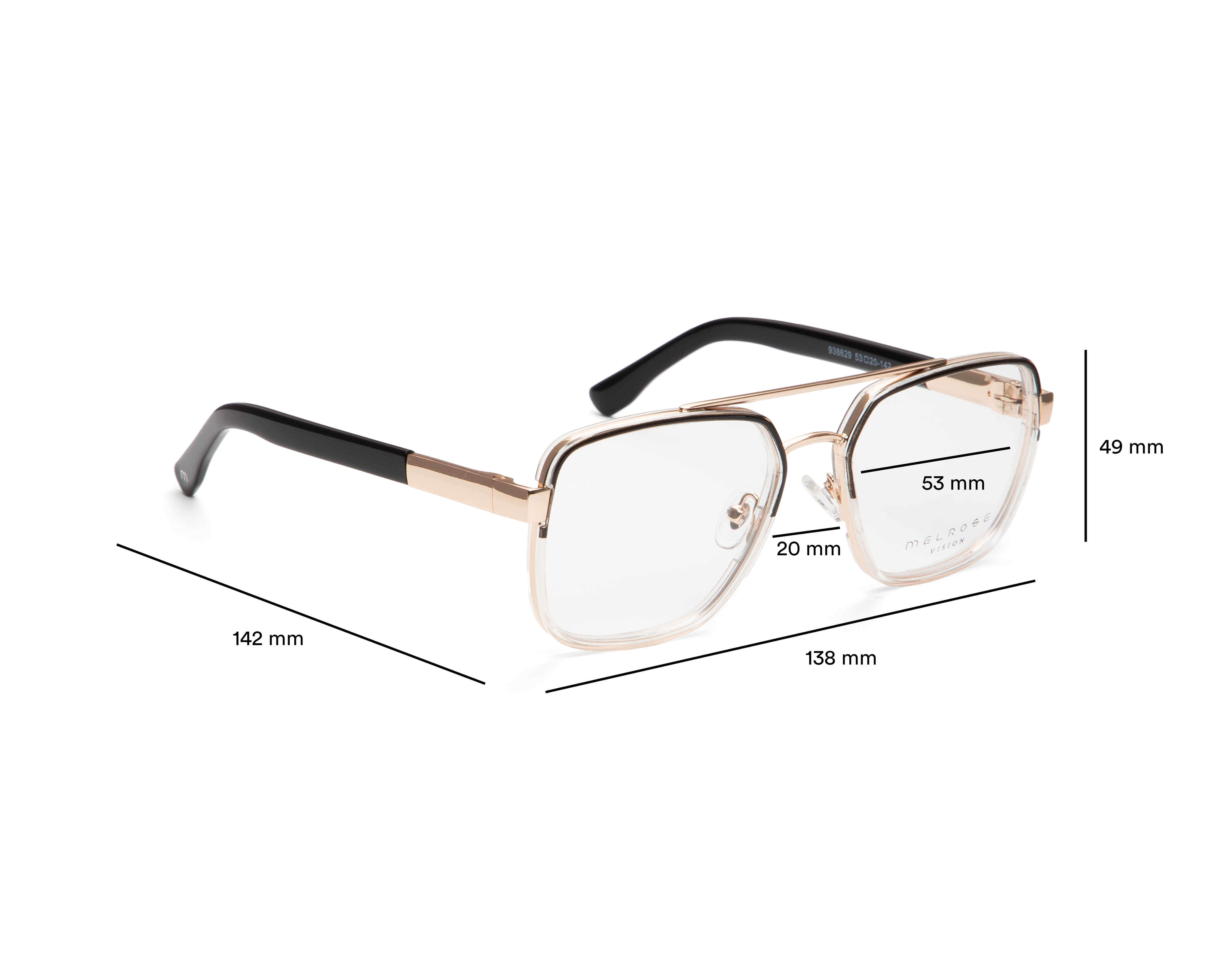 Foto 5 | Foto 5 | Armazón Oftálmico Unisex Melrose Cuadrado Dorado