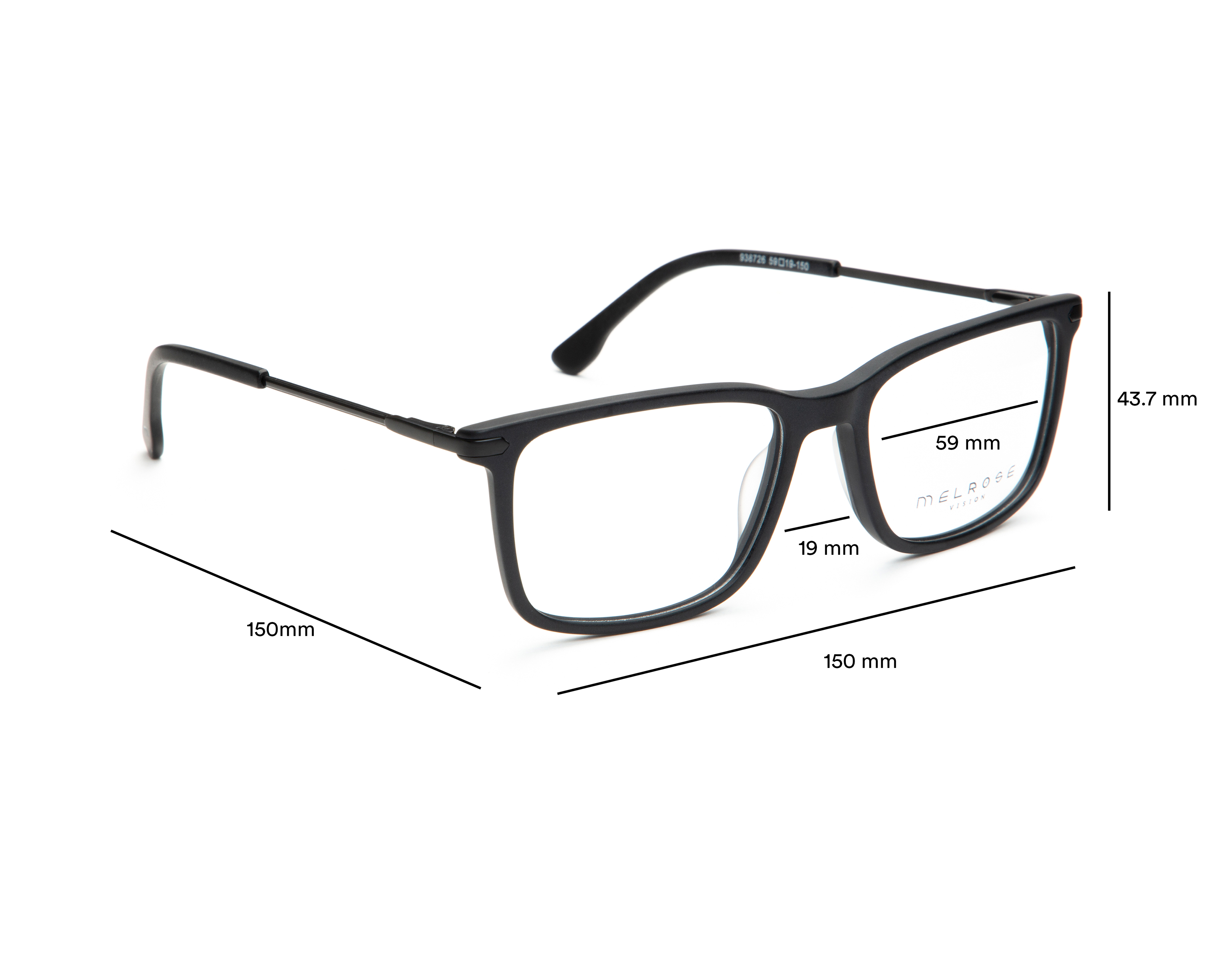 Foto 5 | Foto 5 | Armazón Oftálmico para Mujer Cuadrados Melrose Negro Matte