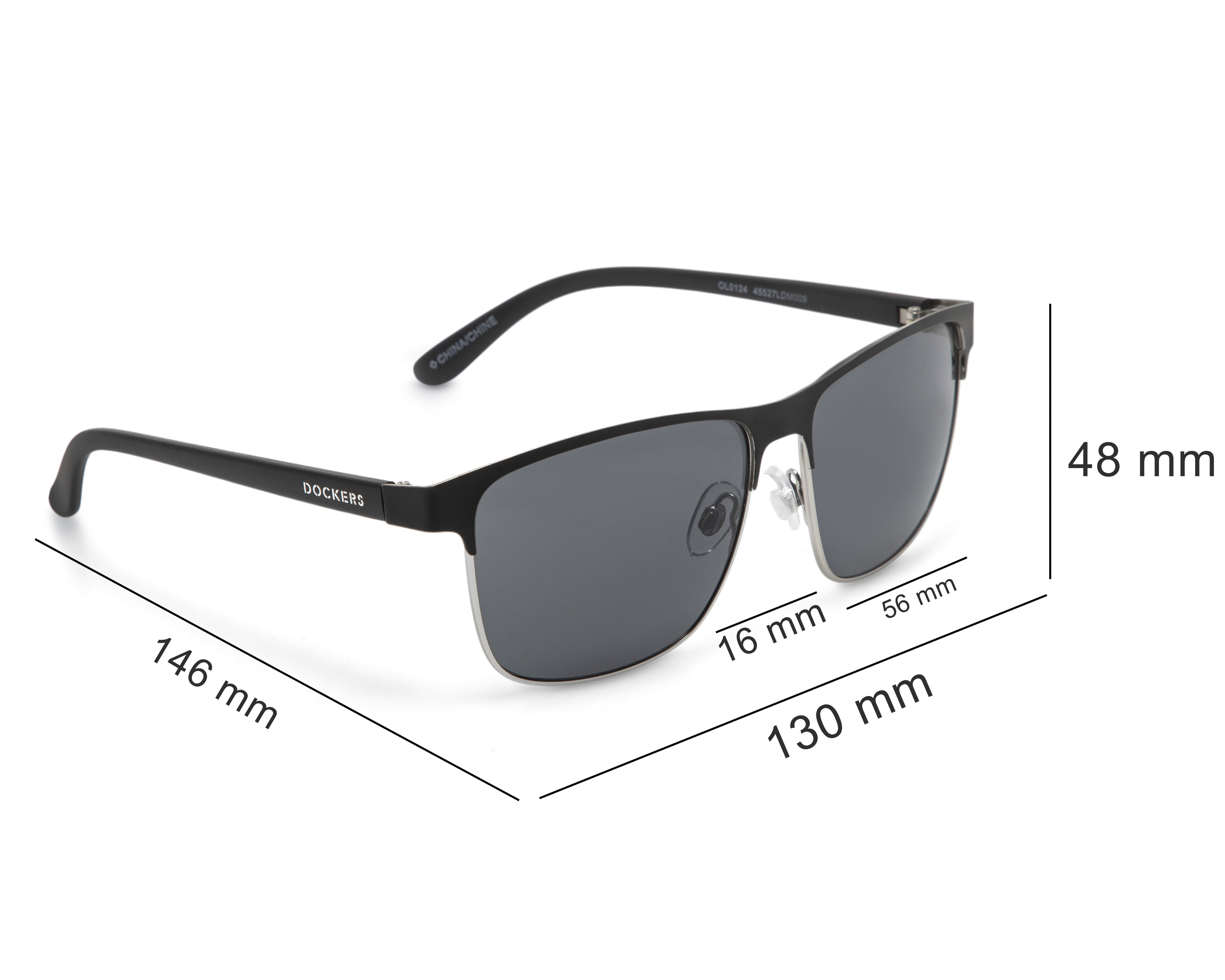Foto 8 pulgar | Foto 7 | Lentes de Sol para Hombre Dockers Wayfarer 45527LDM009 Negro