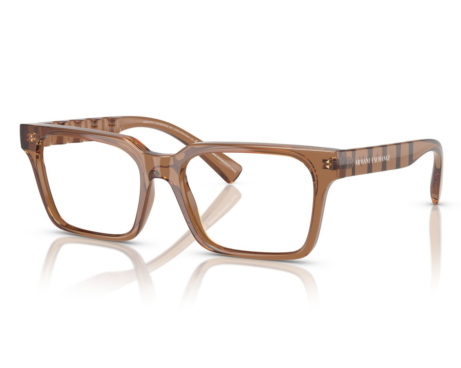 Foto 2 pulgar | Foto 1 | Armazón Oftálmico Unisex Armani Exchange Rectangular Café