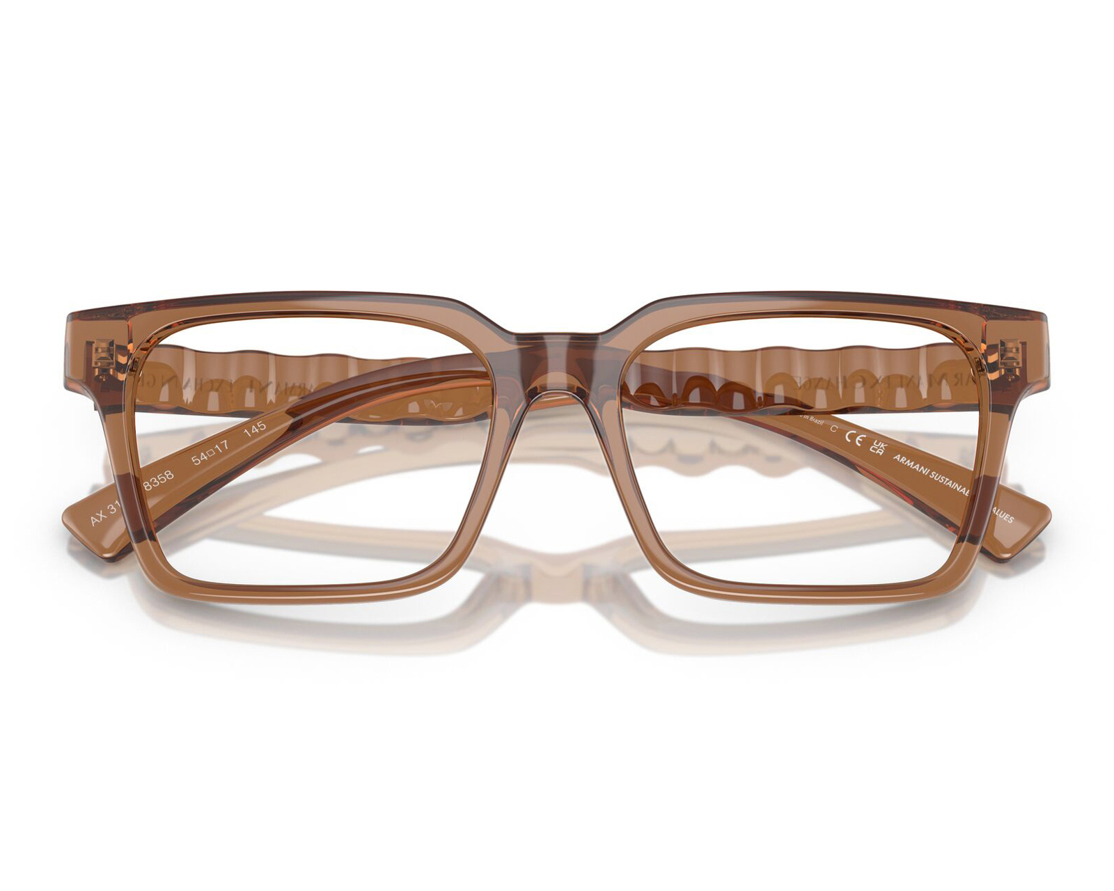 Foto 4 | Foto 4 | Armazón Oftálmico Unisex Armani Exchange Rectangular Café