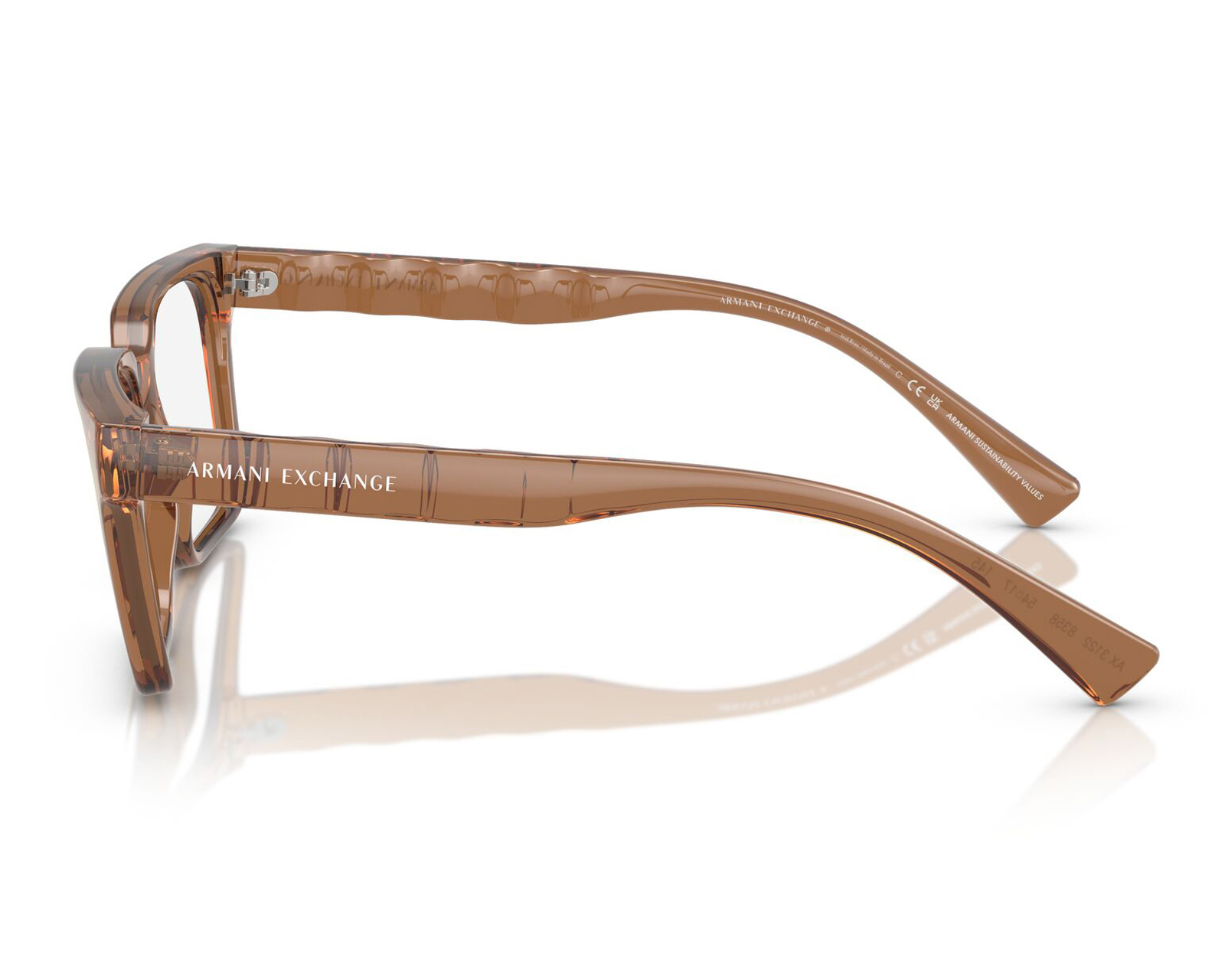 Foto 6 pulgar | Foto 5 | Armazón Oftálmico Unisex Armani Exchange Rectangular Café