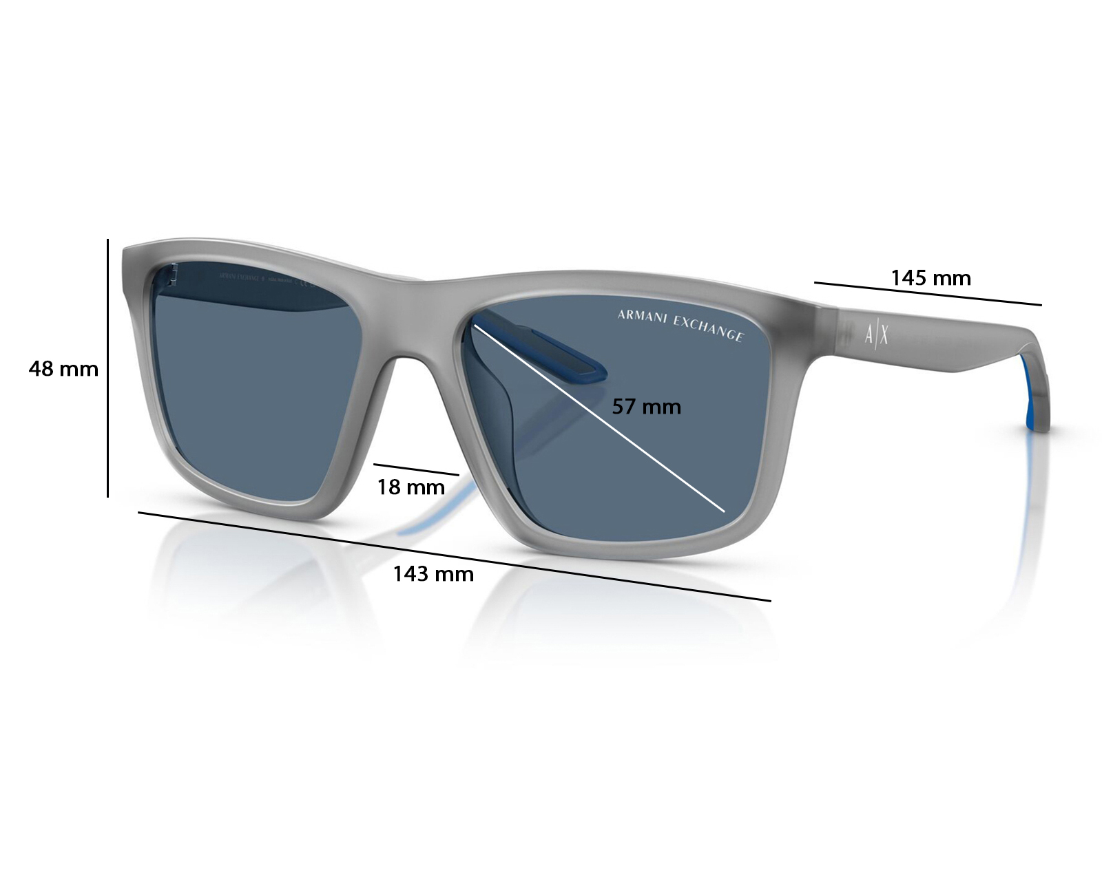 Foto 7 | Foto 7 | Lentes de Sol para Hombre Armani Exchange Cuadrados Gris