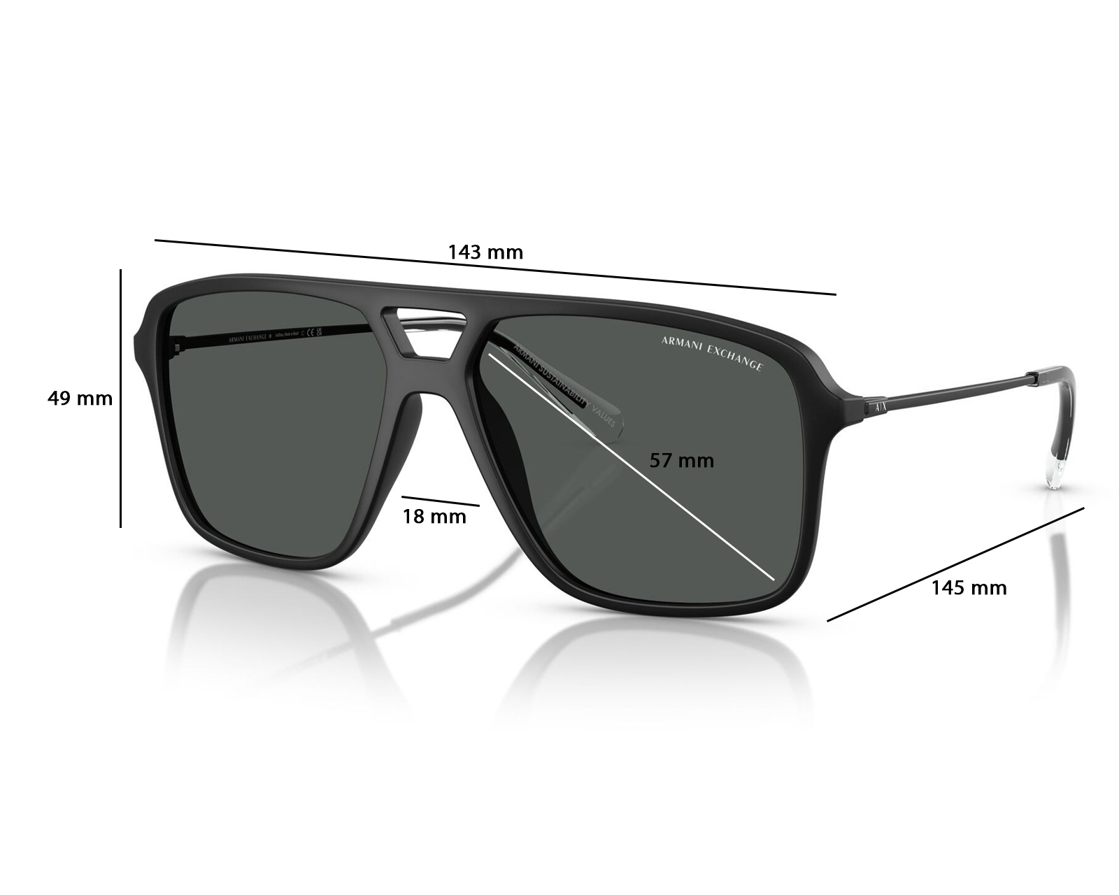 Foto 8 pulgar | Foto 7 | Lentes de Sol para Hombre Armani Exchange Aviador Negros