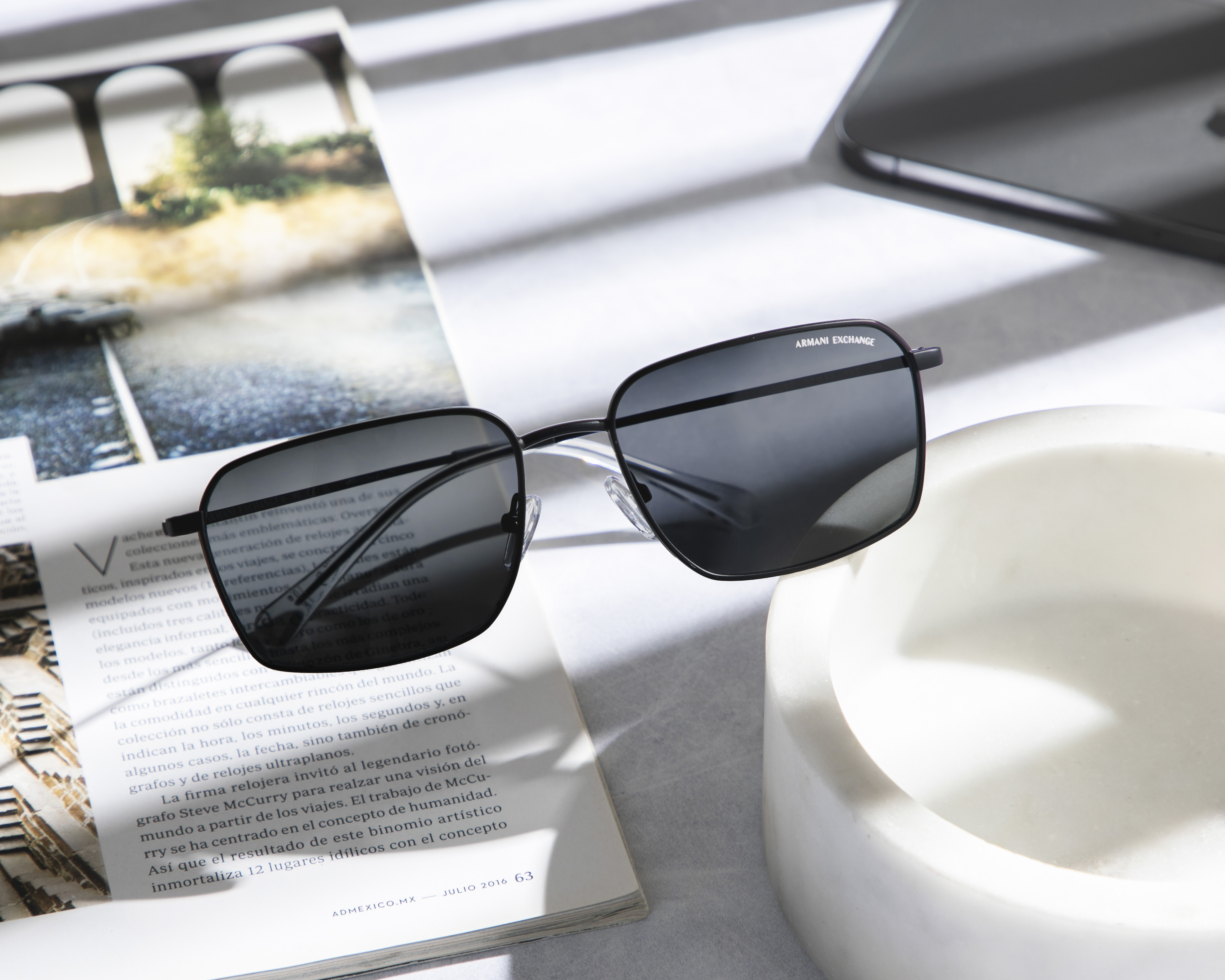 Foto 7 pulgar | Foto 6 | Lentes de Sol para Hombre Armani Exchange Cuadrados Negro