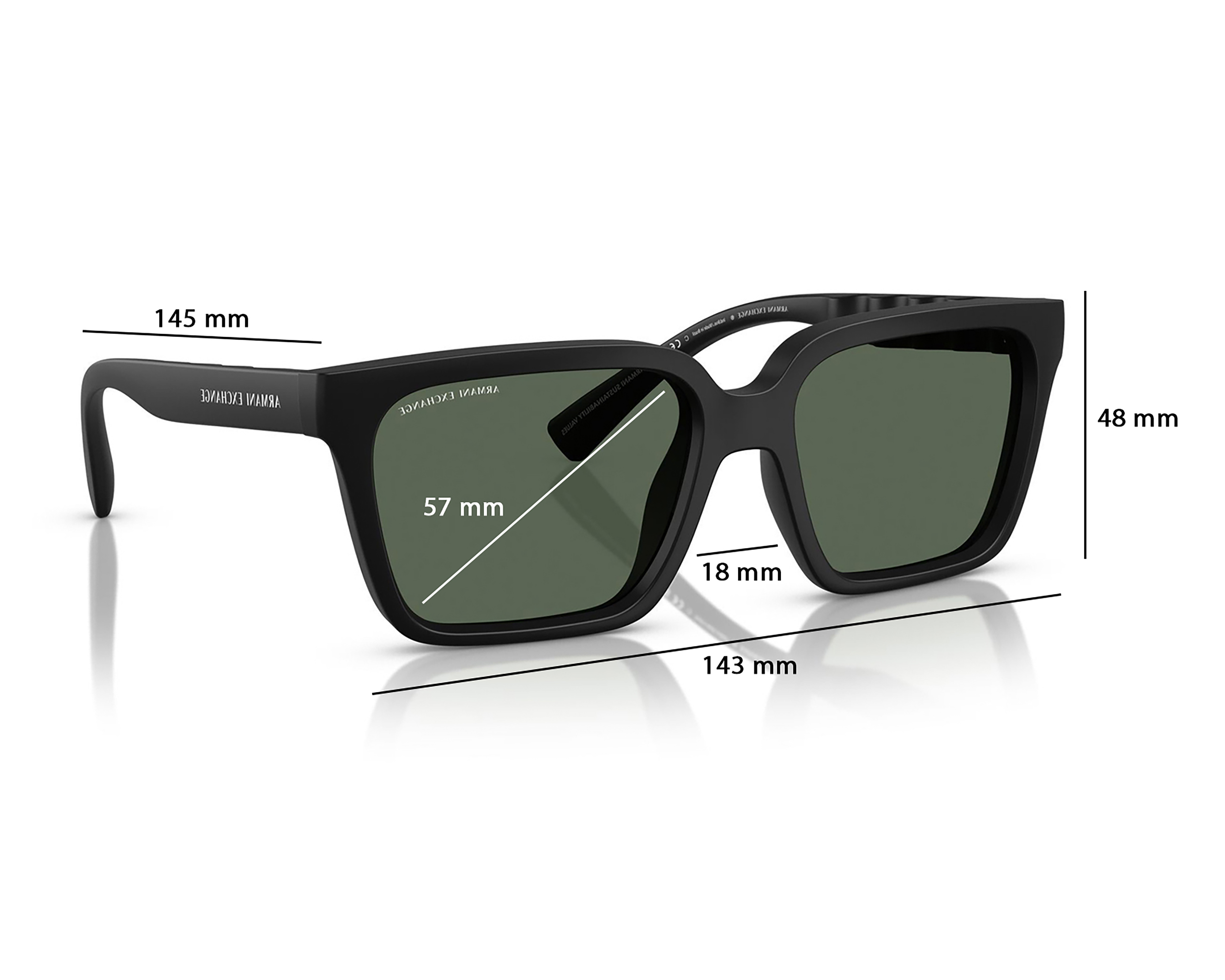 Foto 8 pulgar | Foto 7 | Lentes de Sol para Hombre Armani Exchange Cuadrados Negro