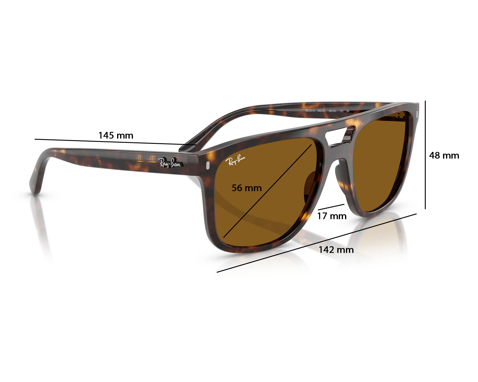 Foto 7 | Foto 7 | Lentes de Sol Unisex Ray-Ban Cuadrados Havana